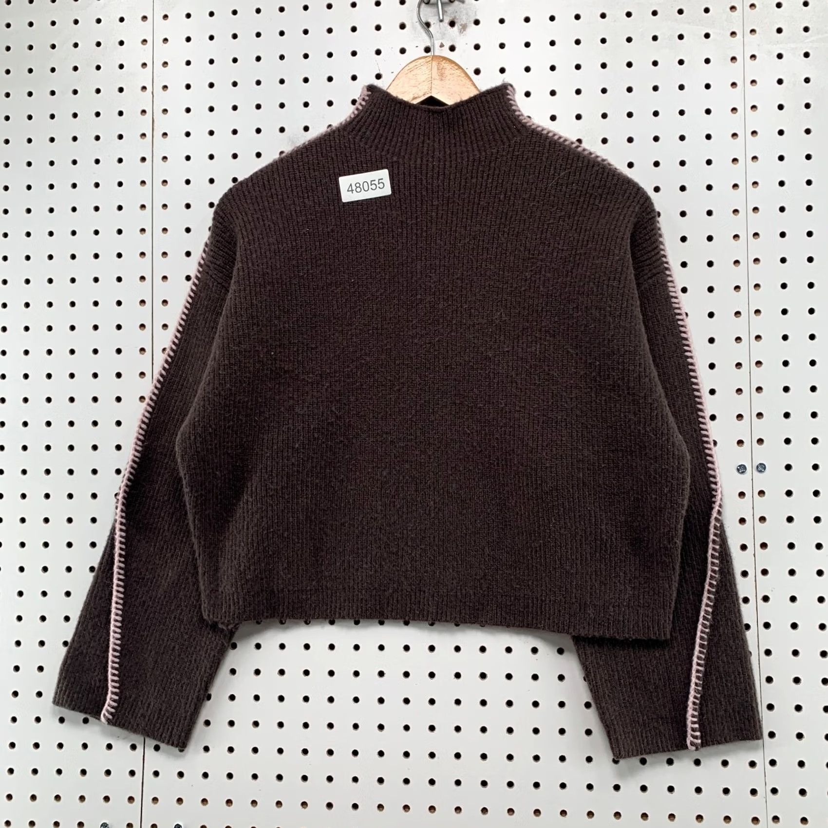 Anthropologie Anthropologie Ingrid Sweater Womens XS Cropped Whipstitch Sleeves Turtleneck Size XS / US 0-2 / IT 36-38 - 2 Thumbnail
