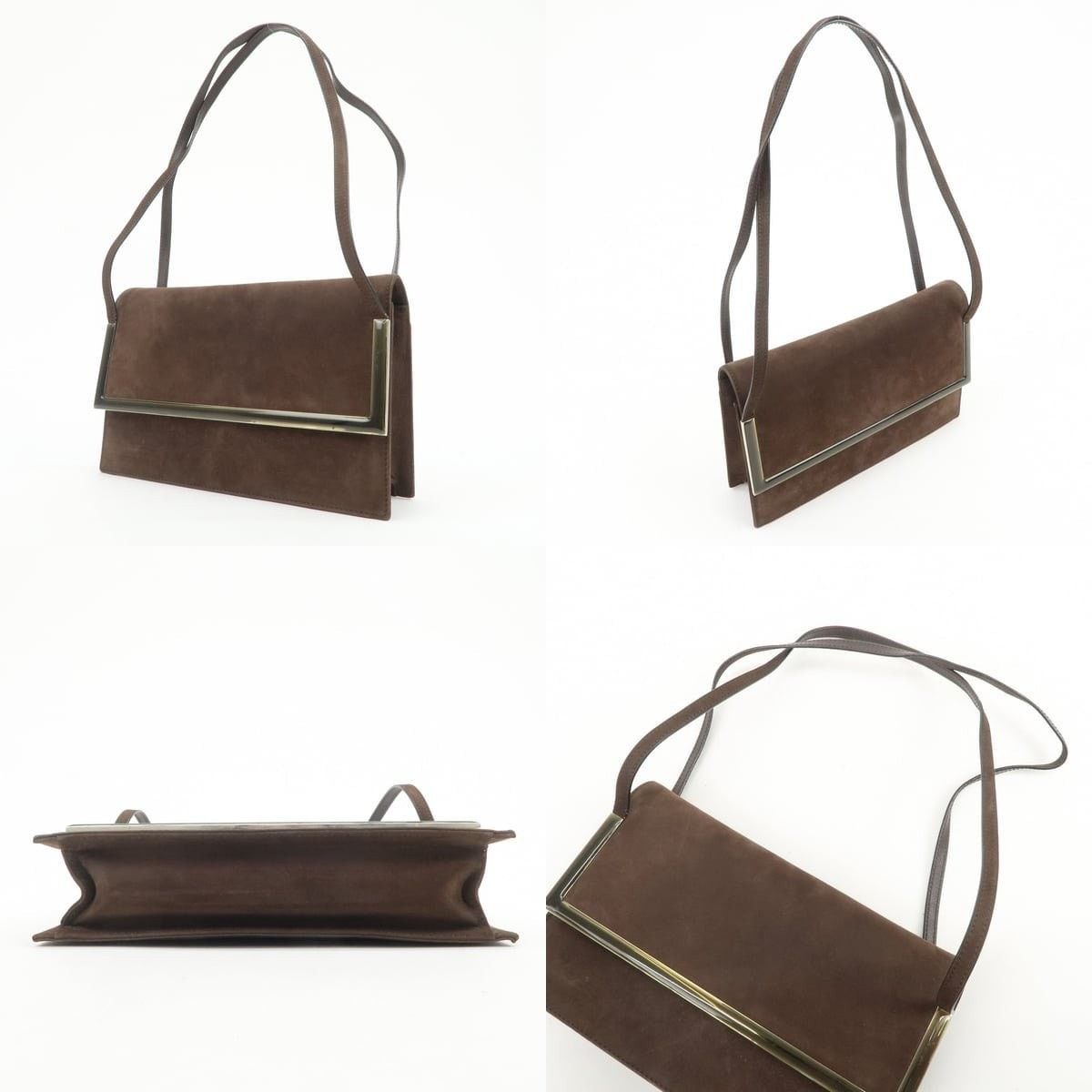 Salvatore Ferragamo Ferragamo Suede Shoulder Bag Brown Size ONE SIZE - 3 Thumbnail