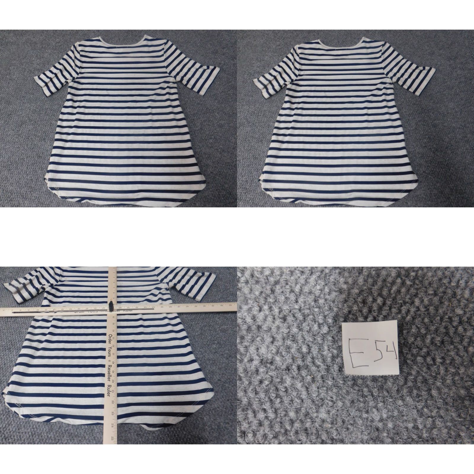 Vintage 89th & Madison Womens Blouse Short Sleeve Crew Neck Pullover Blue Striped S Small Regular Stretch Button Casual Vintage: No Size S / US 4 / IT 40 - 8 Thumbnail