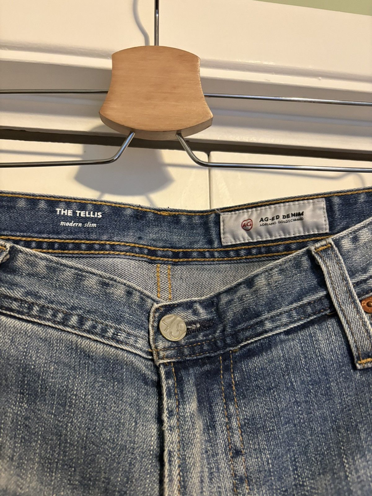AG Adriano Goldschmied AG Adrian Goldschmeid Tellis Modern Slim Washed Blue Denim Size US 36 / EU 52 - 2 Thumbnail