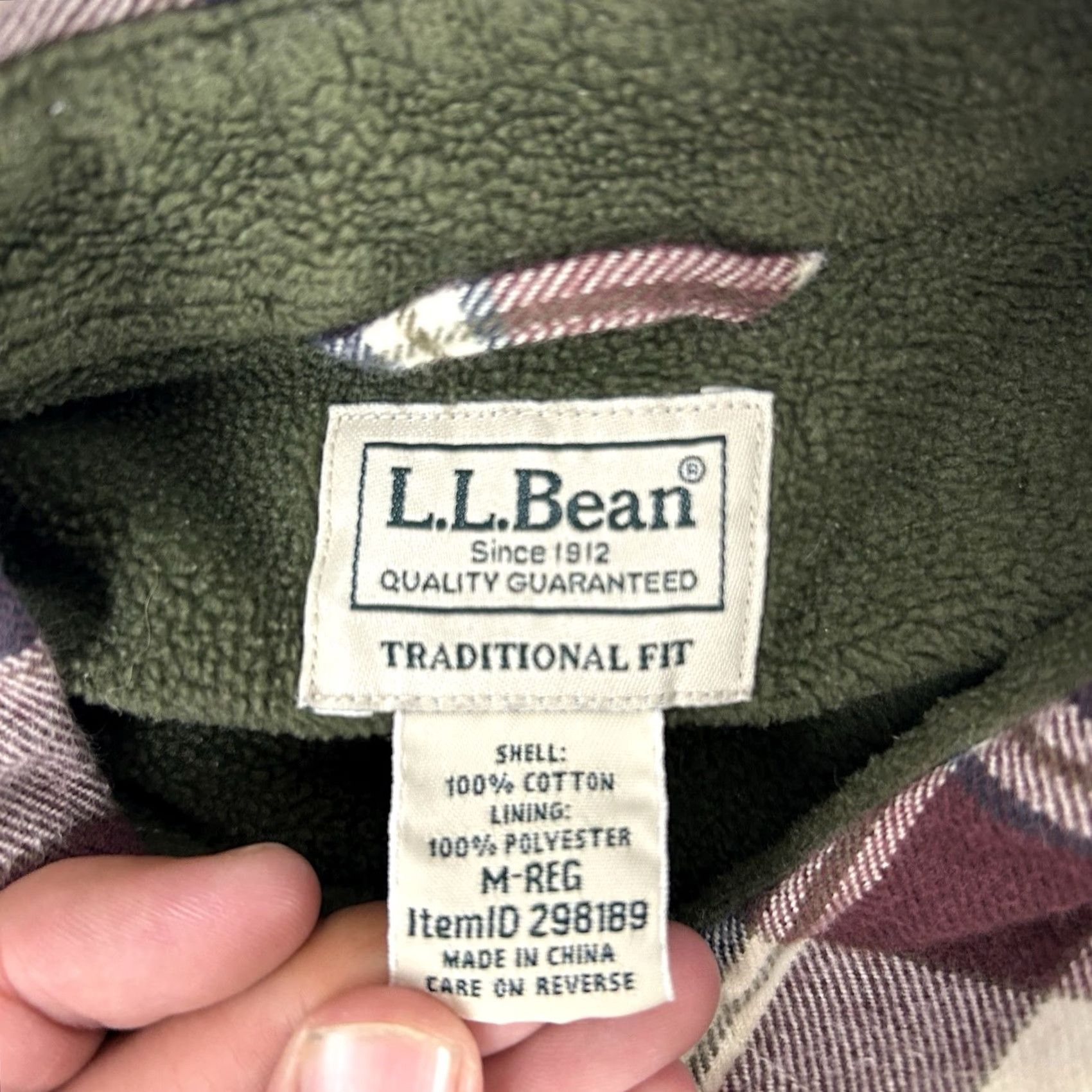 Vintage VINTAGE LL Bean Men Shacket Med Plaid Fleece Lined Flannel Shirt Jacket 298189 Outdoor Size US M / EU 48-50 / 2 - 4 Thumbnail
