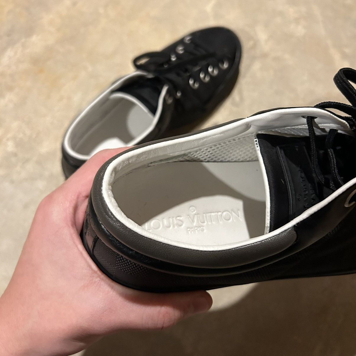 Designer × Louis Vuitton Louis Vuitton Nylon Graphite Damier Leather Sneakers US 8.5 Size US 8.5 / EU 41-42 - 15 Thumbnail