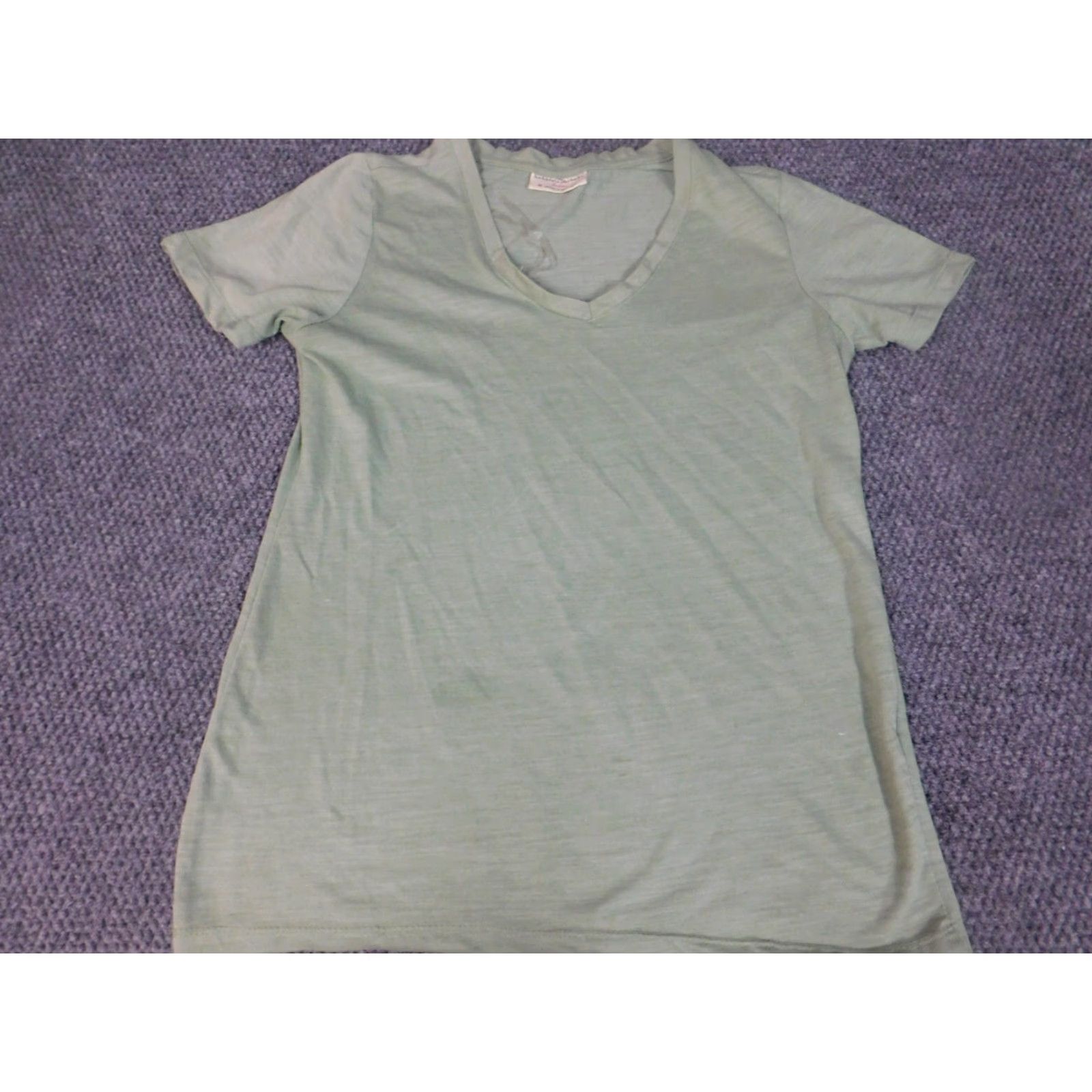 Vintage Bobbie Brooks Blouse Green Crew Neck Short Sleeve Pullover Medium Women’s Regular Stretch Basic Casual Size M / US 6-8 / IT 42-44 - 2 Thumbnail