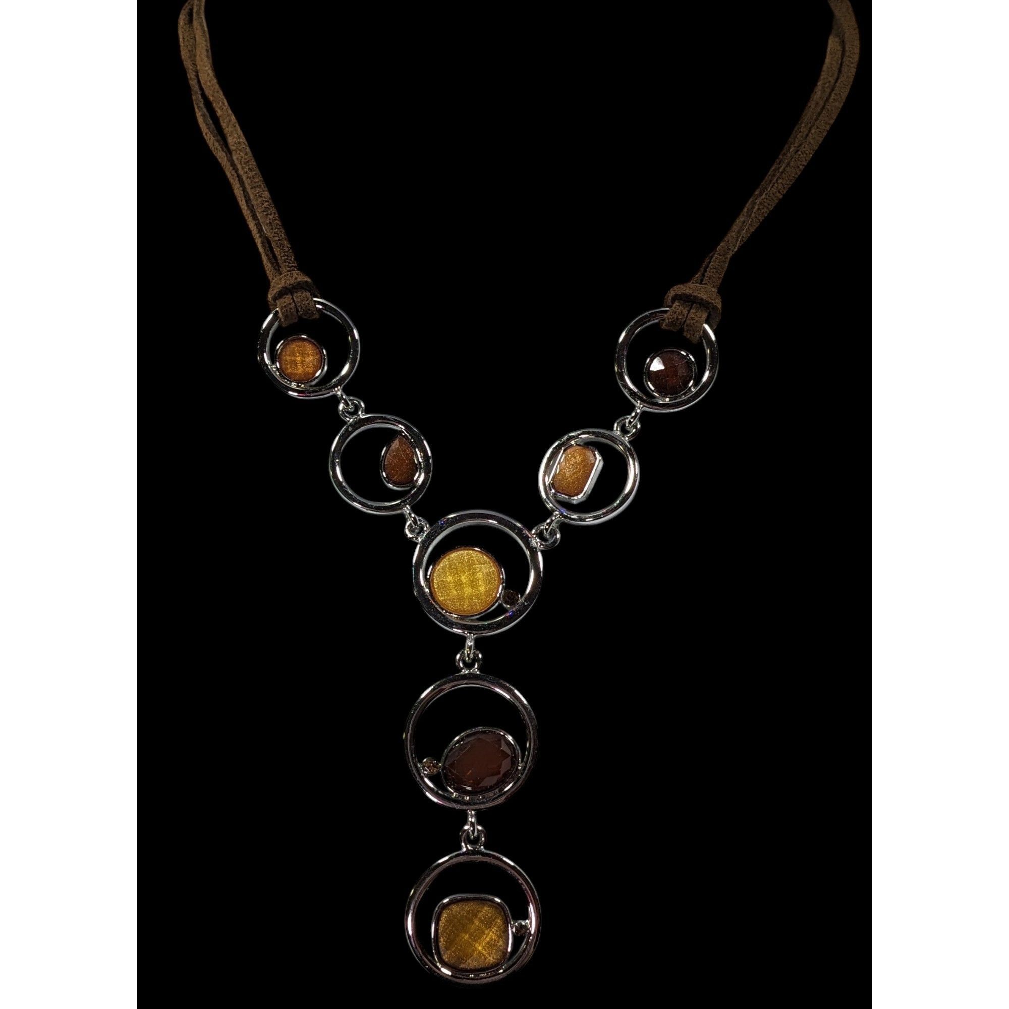 Other Lia Sophia Retro Brown And Yellow Gemmed Y Neckace Size ONE SIZE - 2 Thumbnail