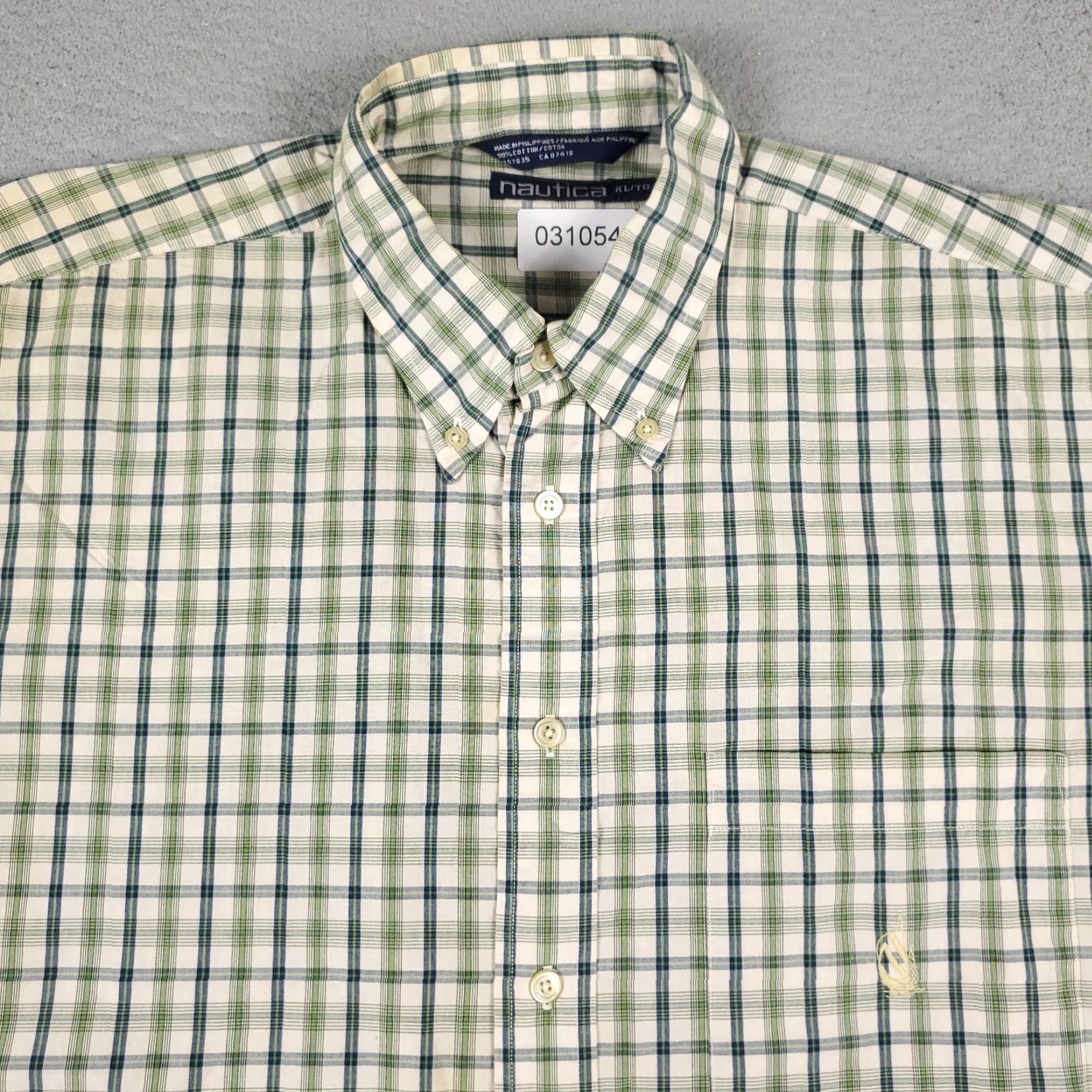 Nautica Nautica Green Plaid Button-Up Shirt Mens XL Short Sleeve Casual Size US XL / EU 56 / 4 - 2 Thumbnail