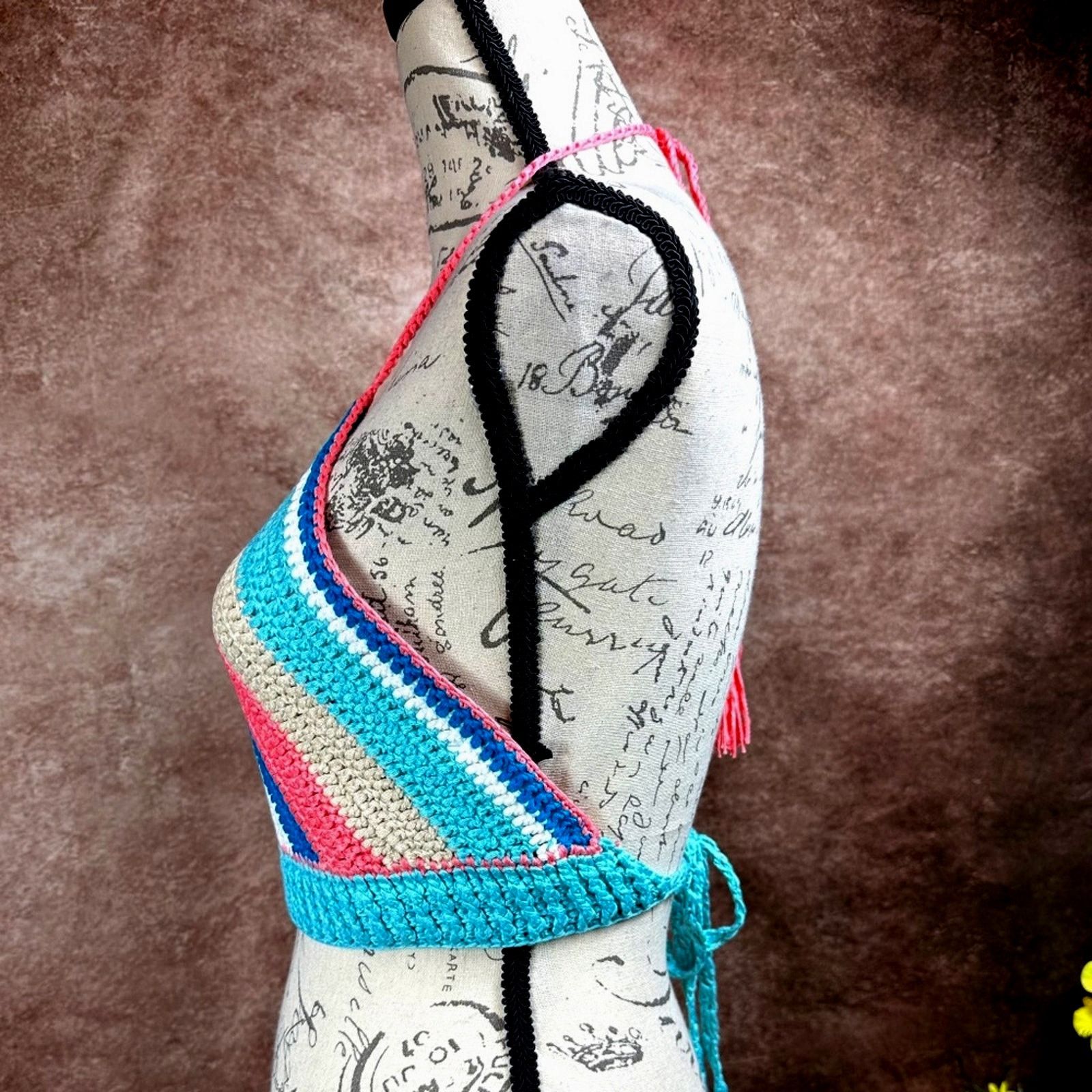 Other Olivaceous Rainbow Crochet Crop Top Multi size M Size M / US 6-8 / IT 42-44 - 10 Thumbnail