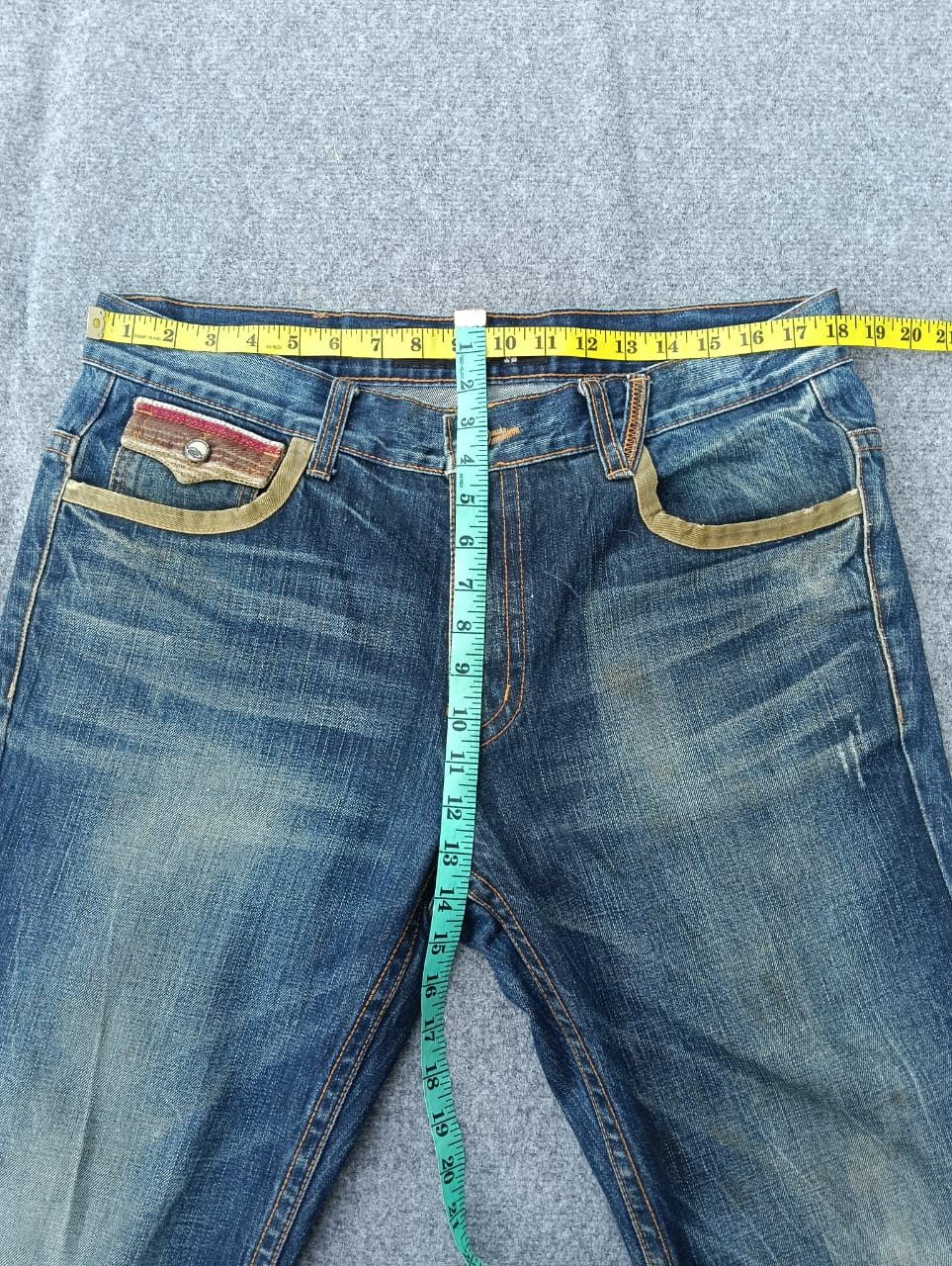 Japanese Brand Cloud72 Denim Y2K Style Embroidered Graphic jeans. Size US 36 / EU 52 - 8 Thumbnail