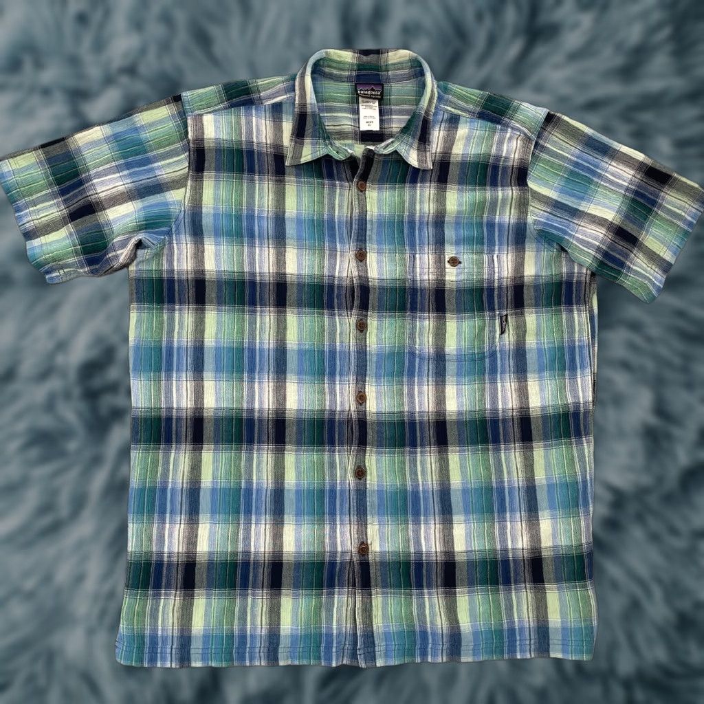 Patagonia Patagonia Shirt Adult Extra Large Blue Plaid Cotton Button Up Short Sleeve Mens Size US XL / EU 56 / 4 - 1 Thumbnail