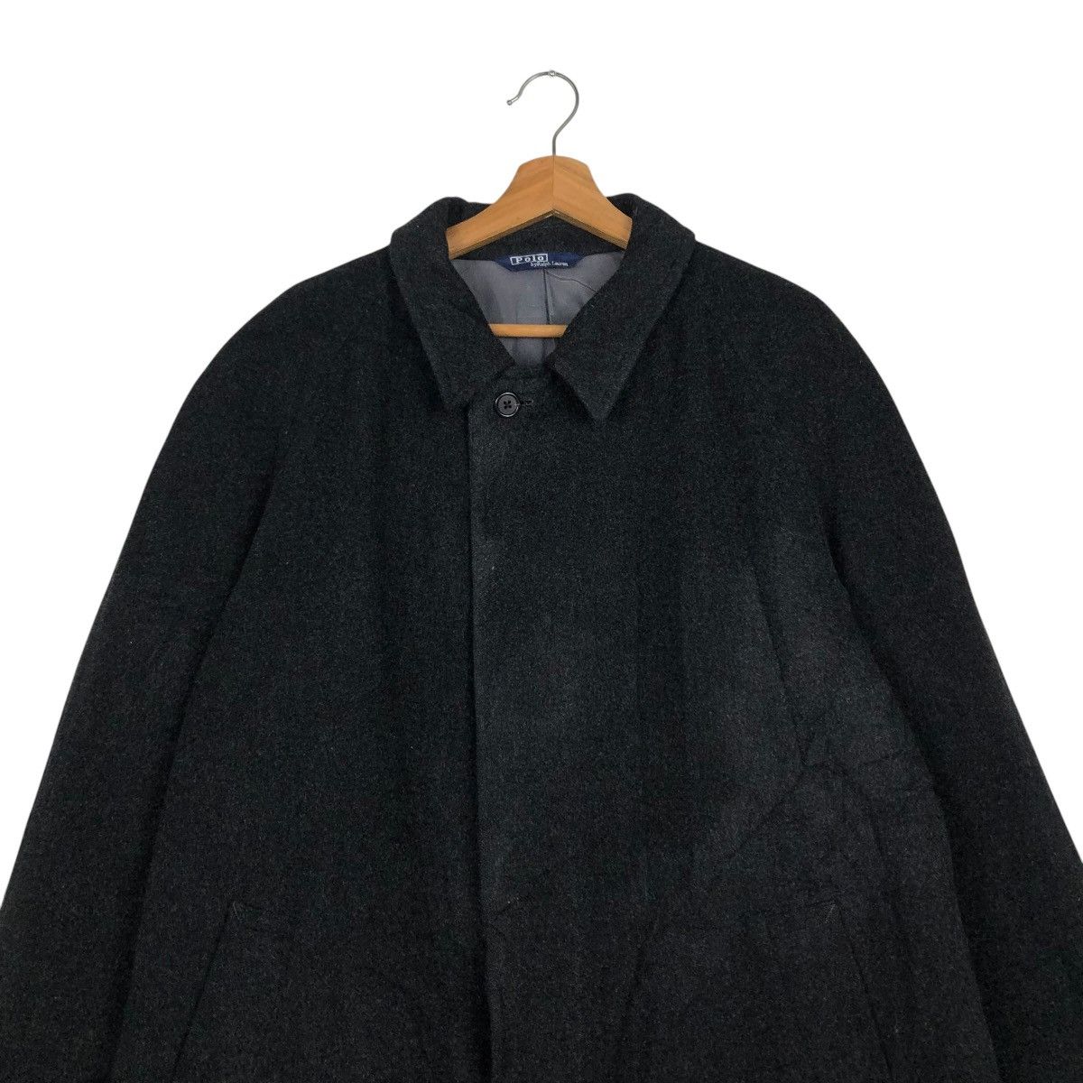 Polo Ralph Lauren 🔥RICH BLACK WOOL LONG JACKET POLO RALPH LAUREN Size US L / EU 52-54 / 3 - 5 Thumbnail
