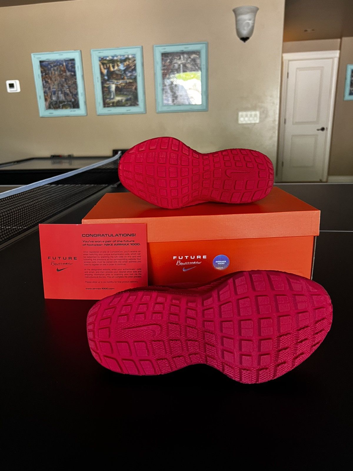 Nike 3D Printed Nike Air Max 1000 Red (Exclusive) Zellerfeld Size US 8 / EU 41 - 4 Thumbnail