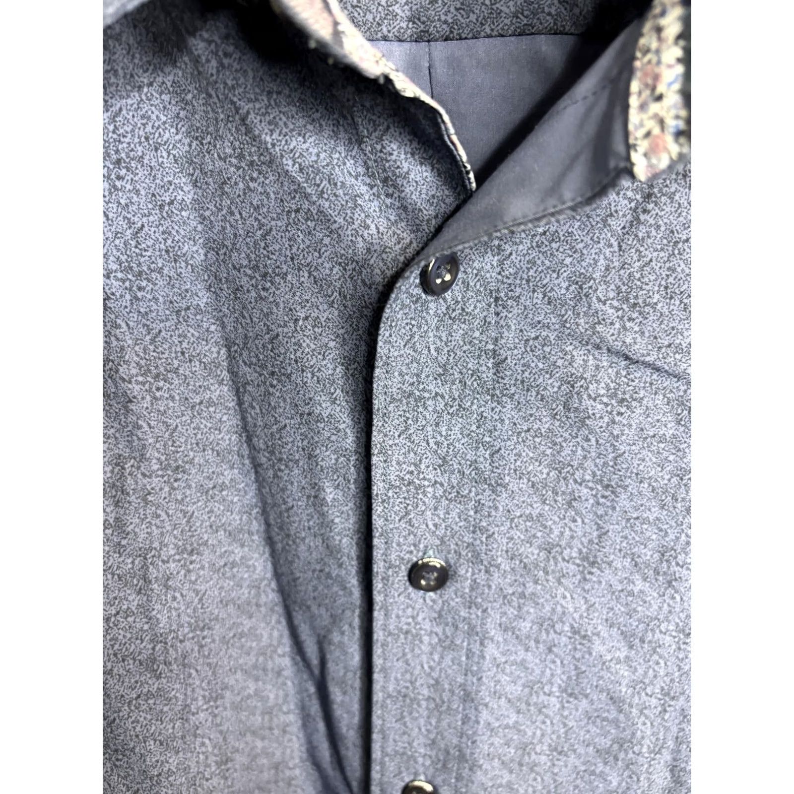 Vintage VINTAGE? No. 7Diamonds Shirt Mens Large Gray 4 Way Stretch Button Up Long Sleeve Dress Top Size US L / EU 52-54 / 3 - 3 Thumbnail