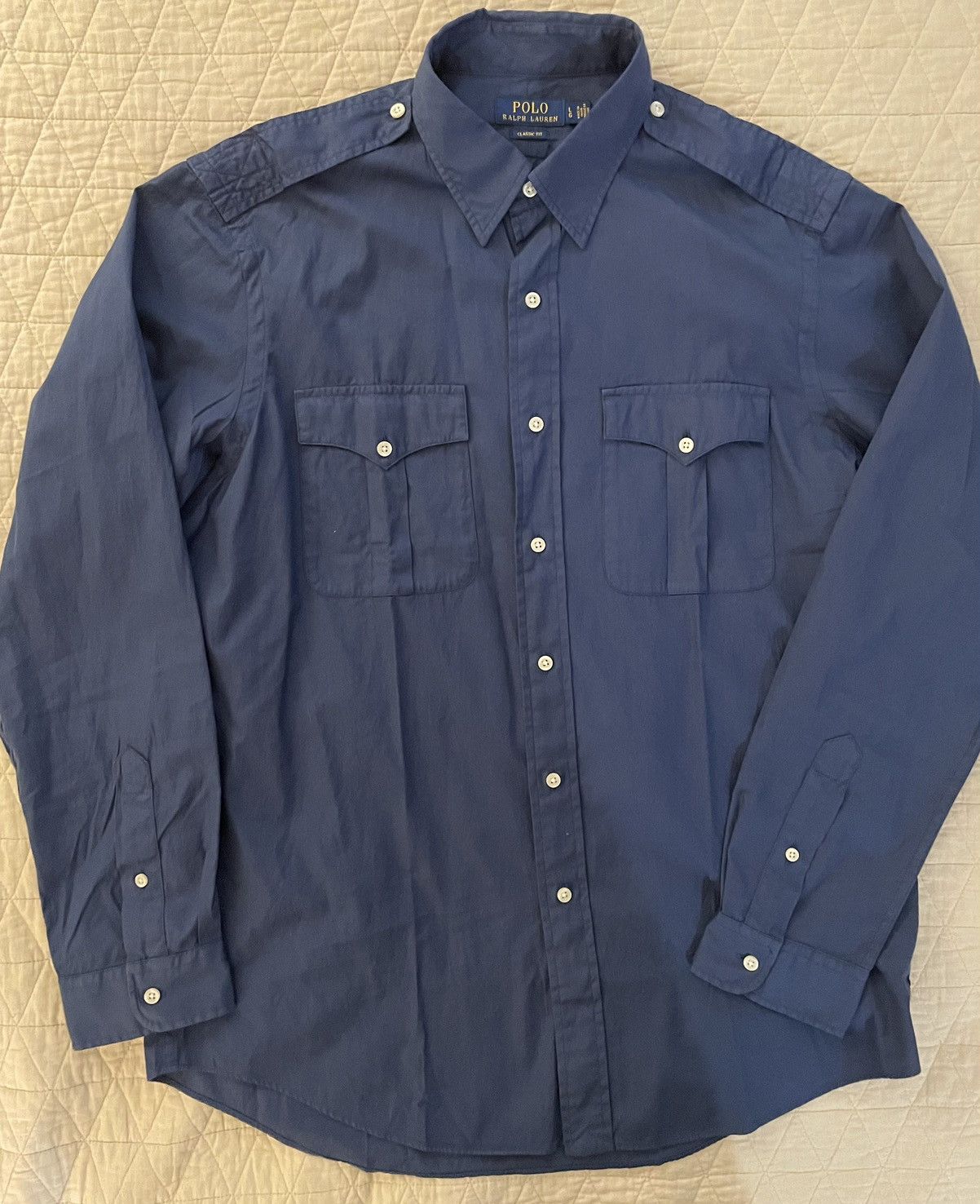 Polo Ralph Lauren Patch Pocket Field Shirt with Epaulette Detail Size US L / EU 52-54 / 3 - 2 Thumbnail