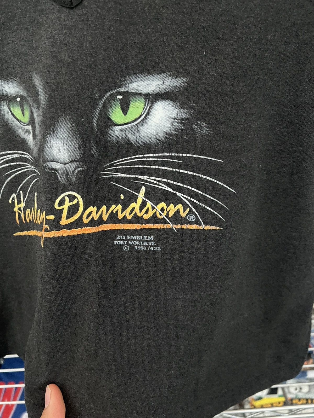 Harley Davidson 1991 H-D 3D Emblem Cat Eyes Forth Worth Texas Size M / US 6-8 / IT 42-44 - 3 Thumbnail