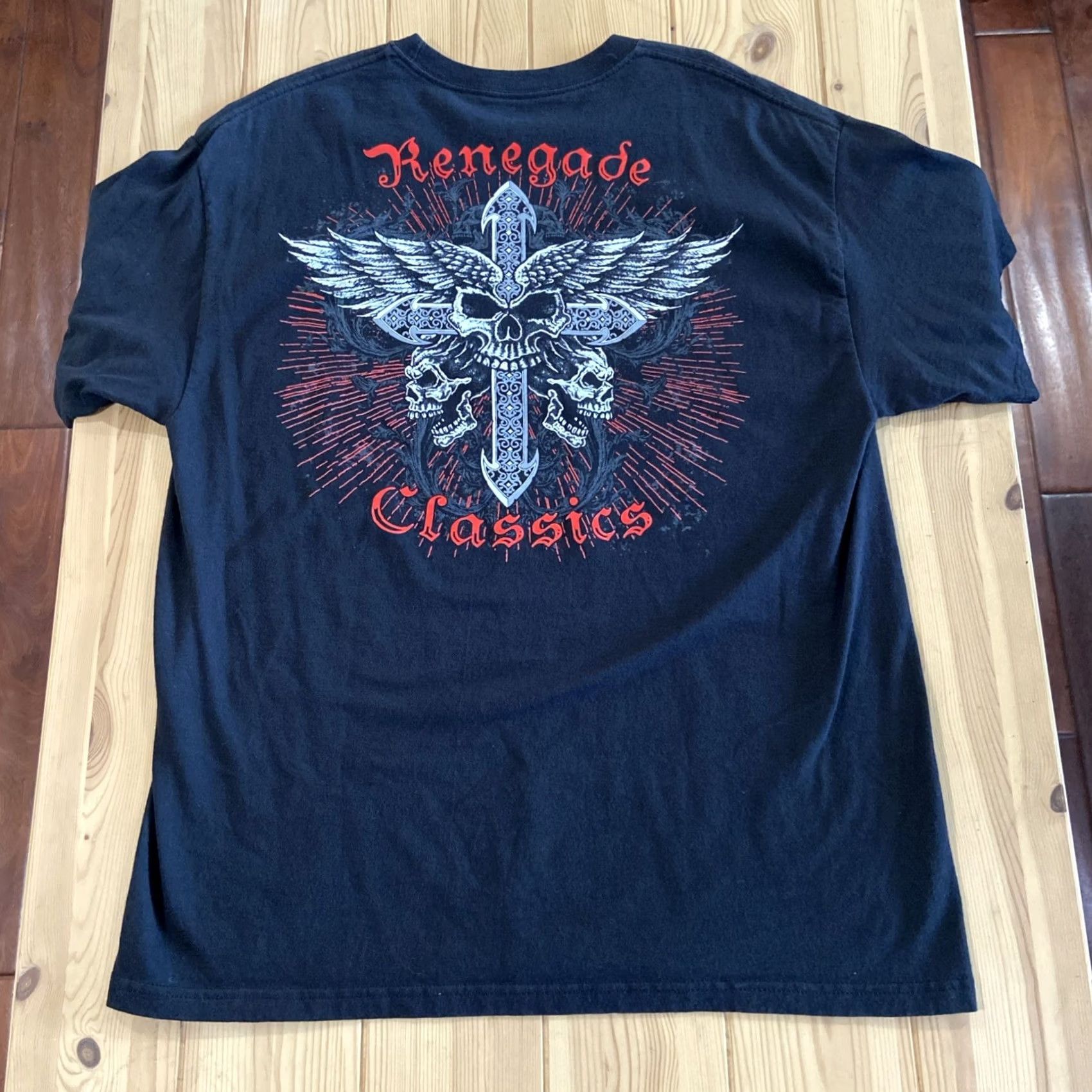 Affliction VINTAGE Jedidiah Y2K Renegade Classics Men's T-Shirt Graphic Print Crew Neck Black Cotton Size US L / EU 52-54 / 3 - 2 Thumbnail