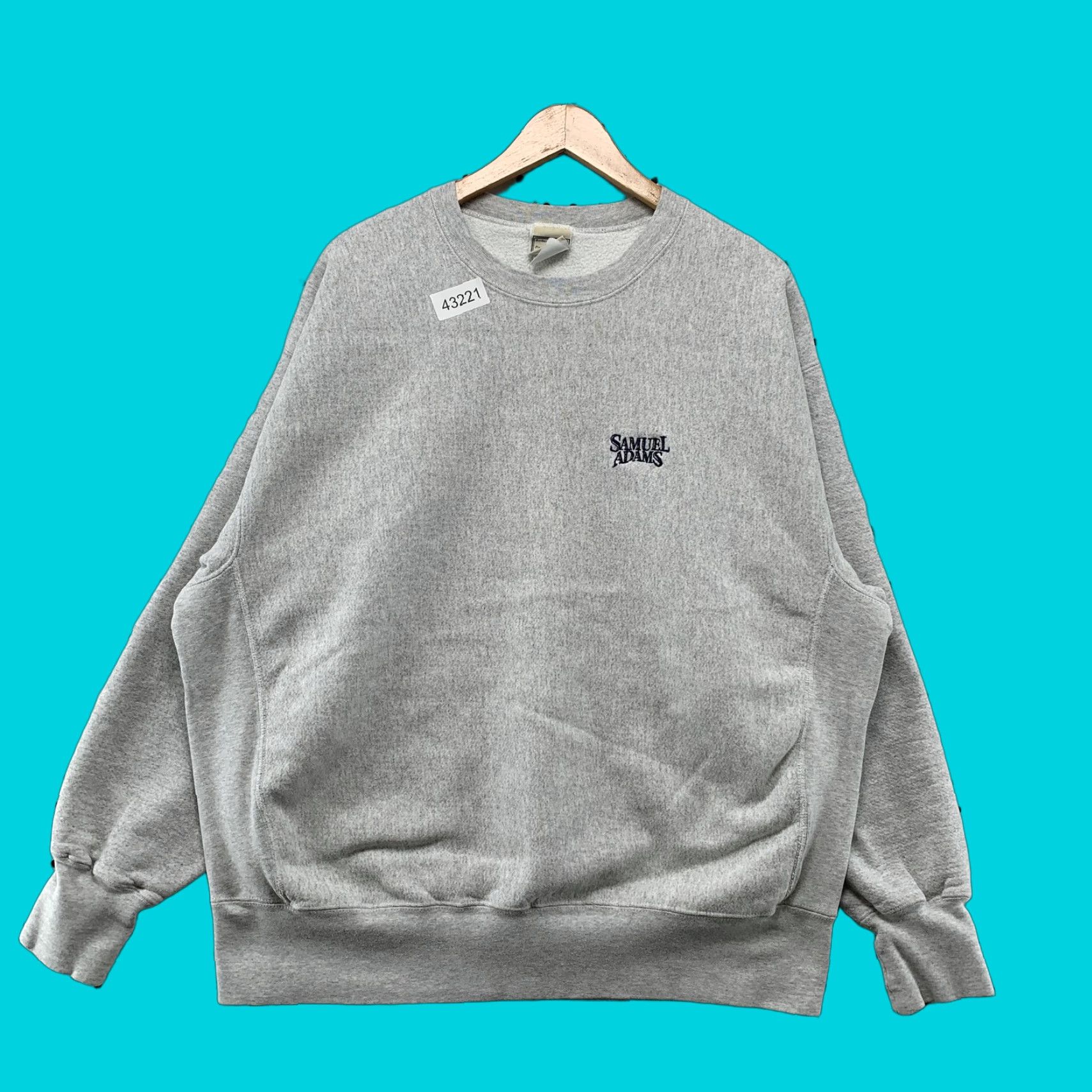 Lee Samuel Adams Crewneck Sweatshirt Mens 2XL Gray Pullover Embroidered Shirt Size US XXL / EU 58 / 5 - 1 Thumbnail