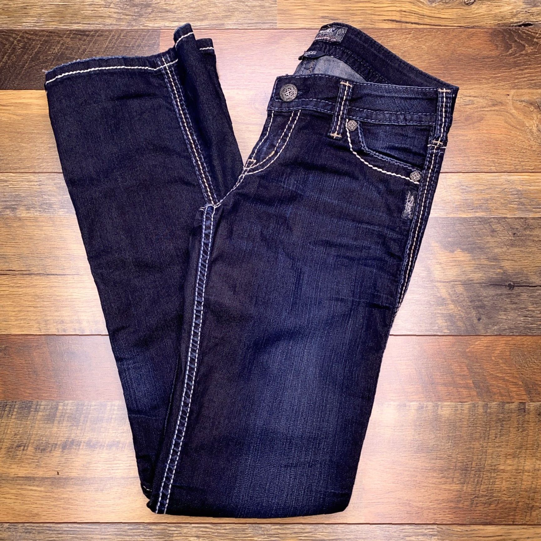 Silver Jeans Co. Silver Jeans Jeans 27x33 Low Rise Stretch Bootcut Women Regular Blue 5-Pocket Denim Cotton Blend Modern Vintage: No Size 27" / US 4 / IT 40 - 3 Thumbnail