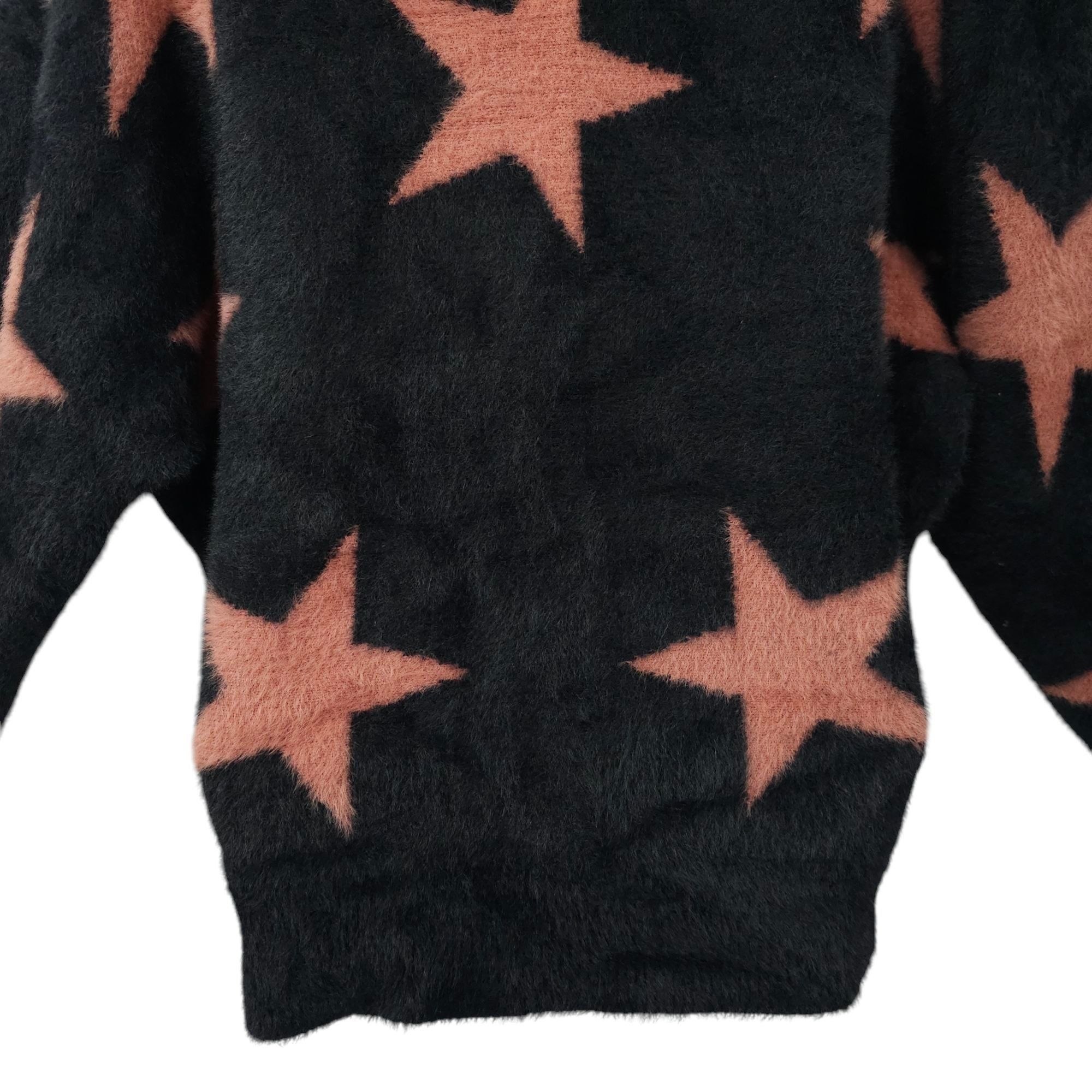Other Philosophy Fuzzy Star Sweater Womens L Black Mauve Size L / US 10 / IT 46 - 12 Thumbnail