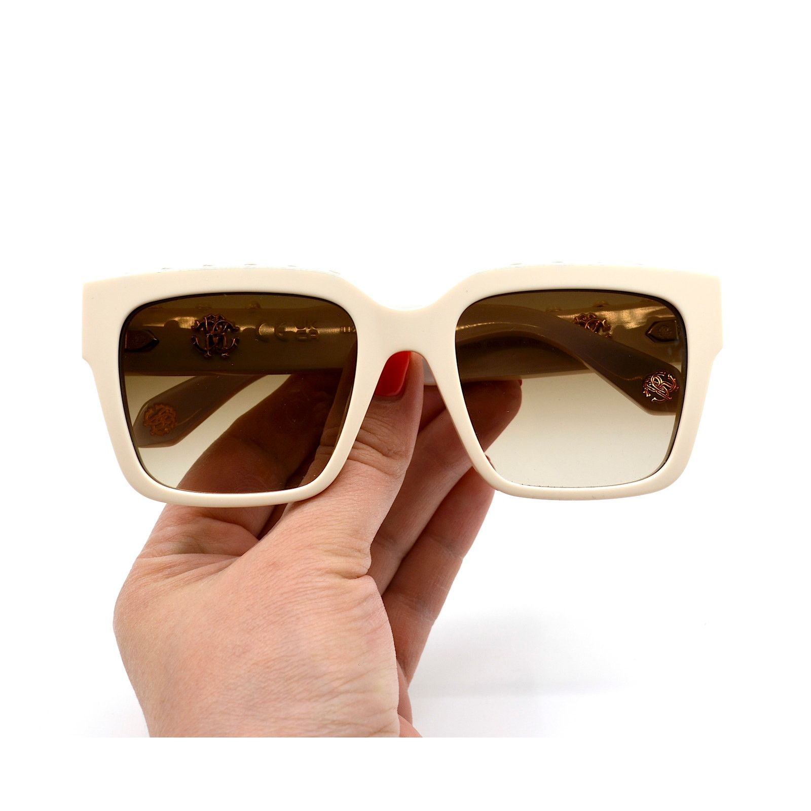 Roberto Cavalli ROBERTO CAVALLI SRC040S IVORY BROWN AUTHENTIC SUNGLASSES Size ONE SIZE - 13 Thumbnail