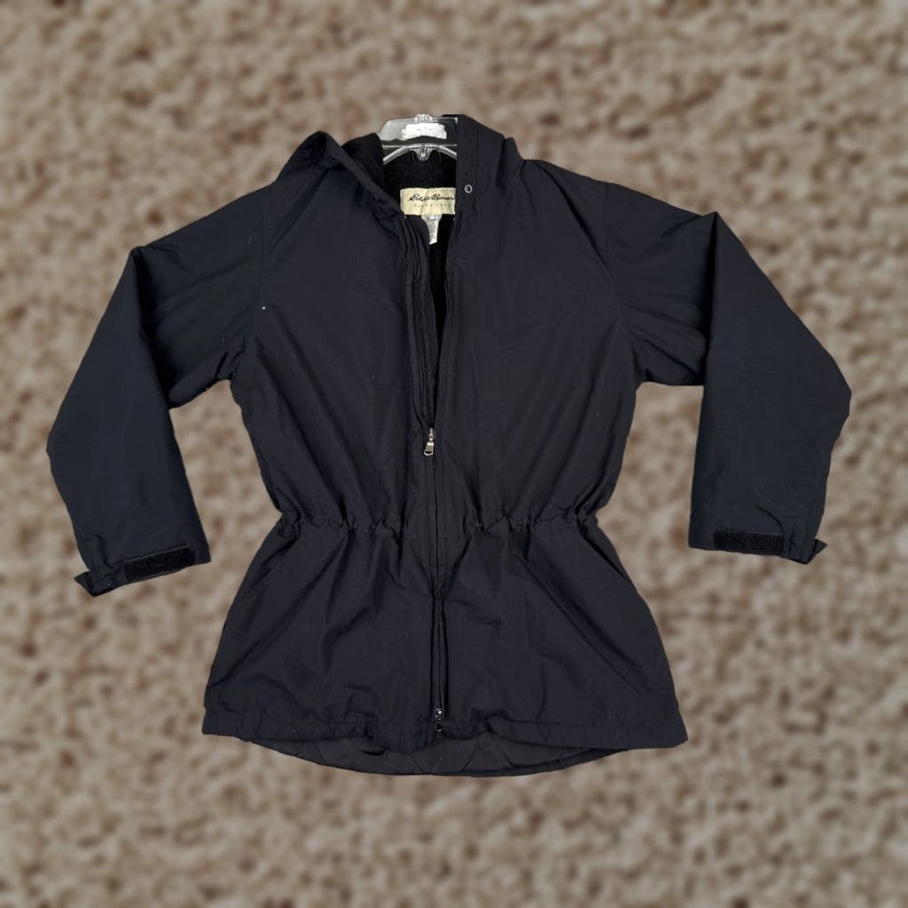 Eddie Bauer Eddie Bauer Jacket Women Medium Black Full Zip Fleece Lined Cinch Polyester Size M / US 6-8 / IT 42-44 - 1 Thumbnail