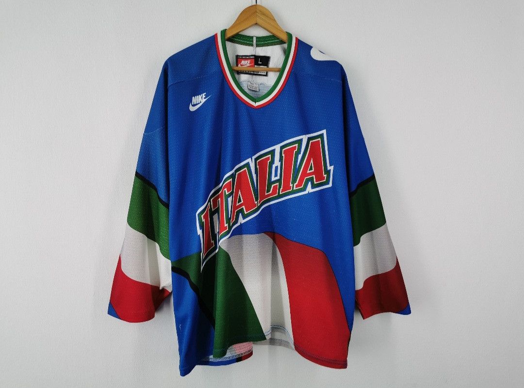 Nike Nike Italia Hockey Jersey Vintage 90s Made in Canada Size L Size US L / EU 52-54 / 3 - 1 Thumbnail