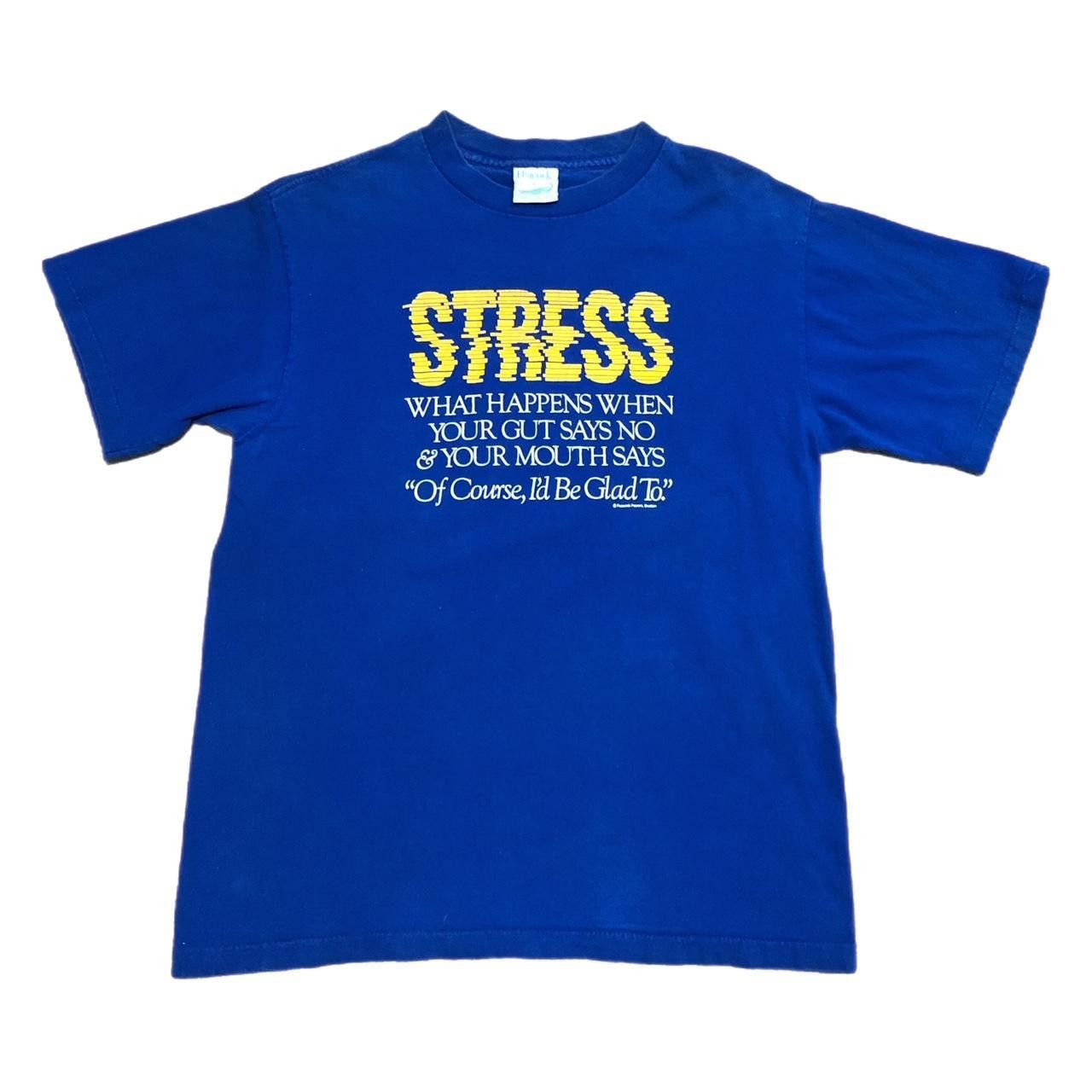 Vintage Vintage Stress Graphic Shirt Funny Quote Peacock Papers 80s Size US L / EU 52-54 / 3 - 1 Thumbnail
