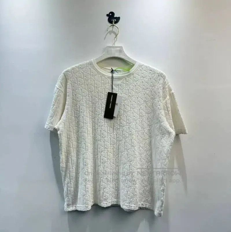 Dior Dior White Linen Blend Men's T-Shirt . Size US S / EU 44-46 / 1 - 1 Thumbnail