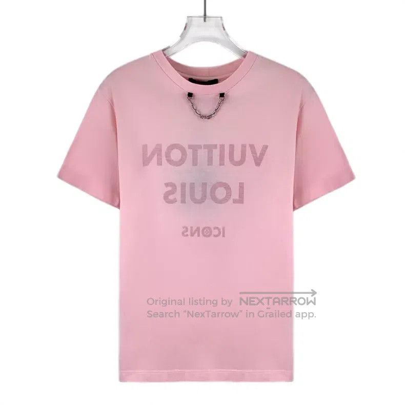 Louis Vuitton Louis Vuitton Pink logo monogrammed chain cotton crew neck Size XS / US 0-2 / IT 36-38 - 1 Thumbnail