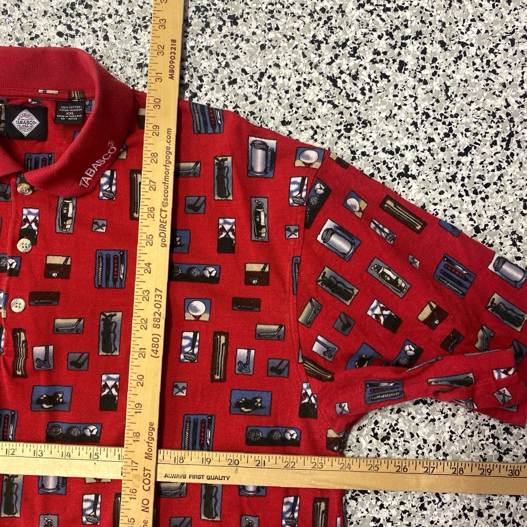 Vintage VINTAGE Tabasco Polo Shirt Golf All Over Print Red 2XL Mens Shirt Golf 90s Sports Size US XXL / EU 58 / 5 - 3 Thumbnail
