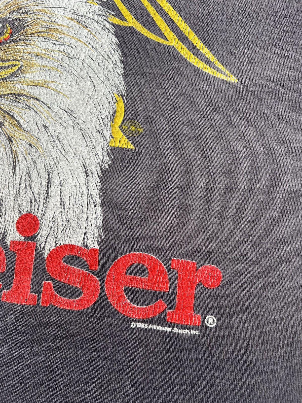Budweiser Vintage 1988 Budweiser Beer Graphic 80s Faded Black T-shirt Size US M / EU 48-50 / 2 - 6 Thumbnail