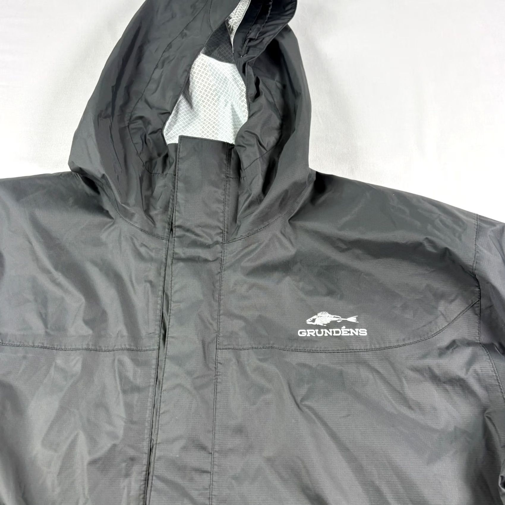 Rains Grundens Rain Jacket Mens XL Black Full Zip Waterproof Hooded Outdoor Coat Jacket Size US XL / EU 56 / 4 - 2 Thumbnail