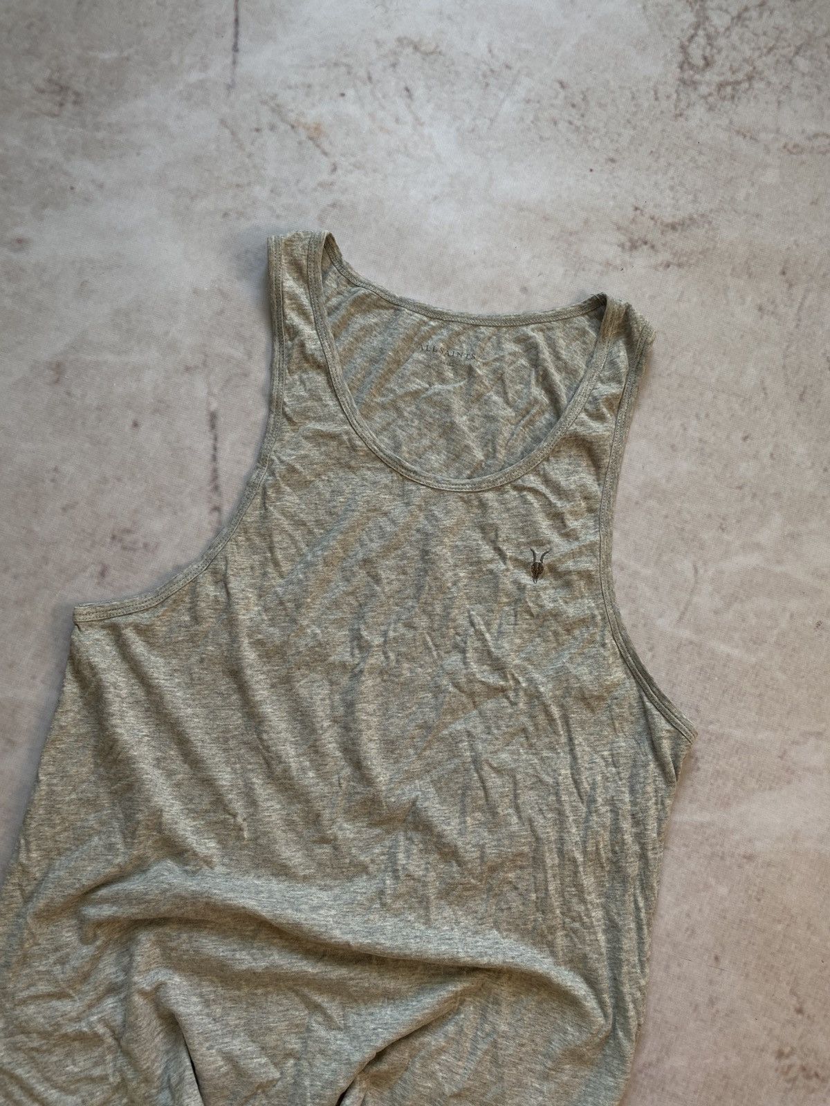 Allsaints × Vintage Allsaints Light gray Cotton Tank Top Y2k Rare Size US S / EU 44-46 / 1 - 2 Thumbnail