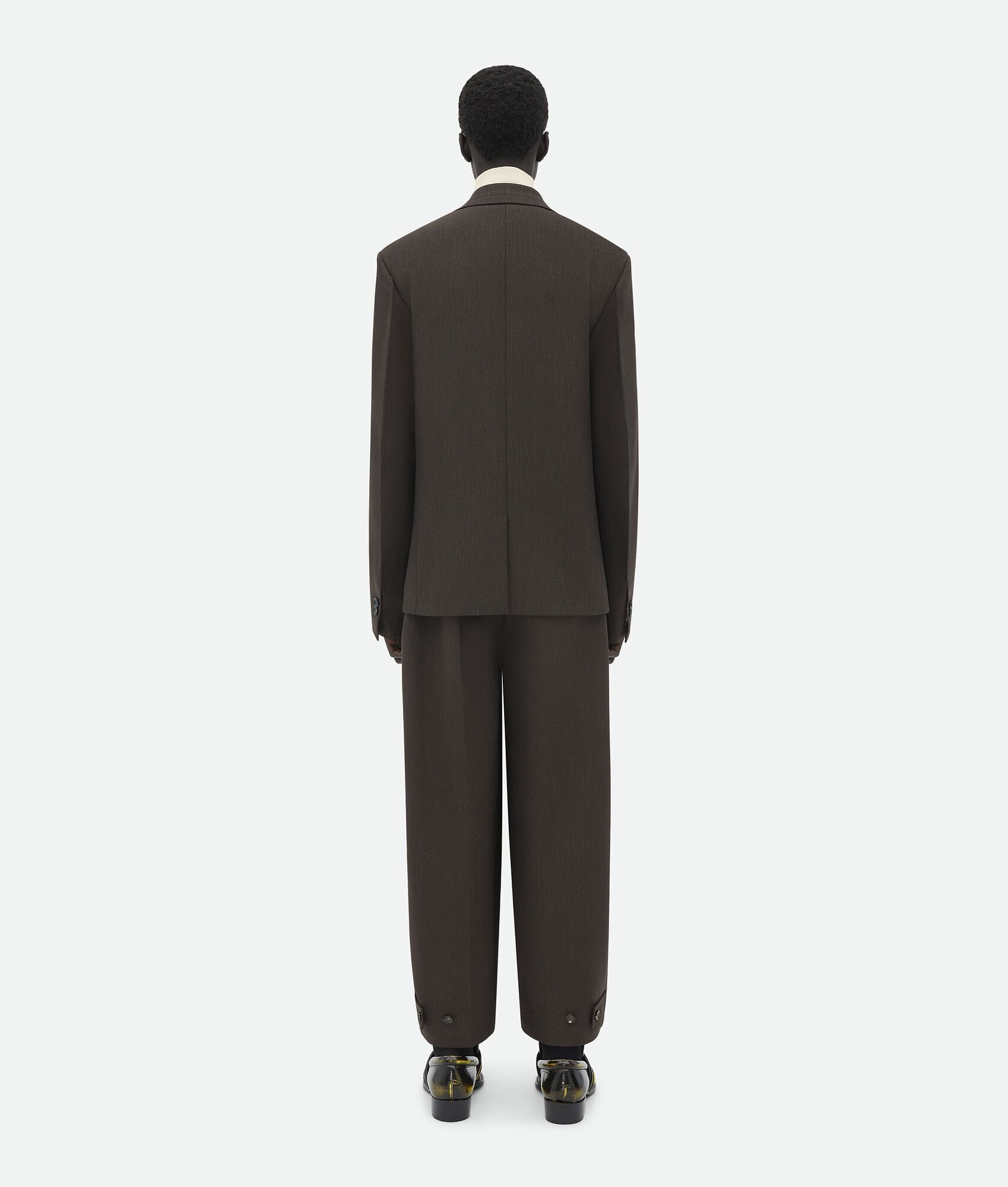 Bottega Veneta o1loc1c0325 752449 Bicolor Wool Jacket in Dark Brown Size US S / EU 44-46 / 1 - 3 Thumbnail