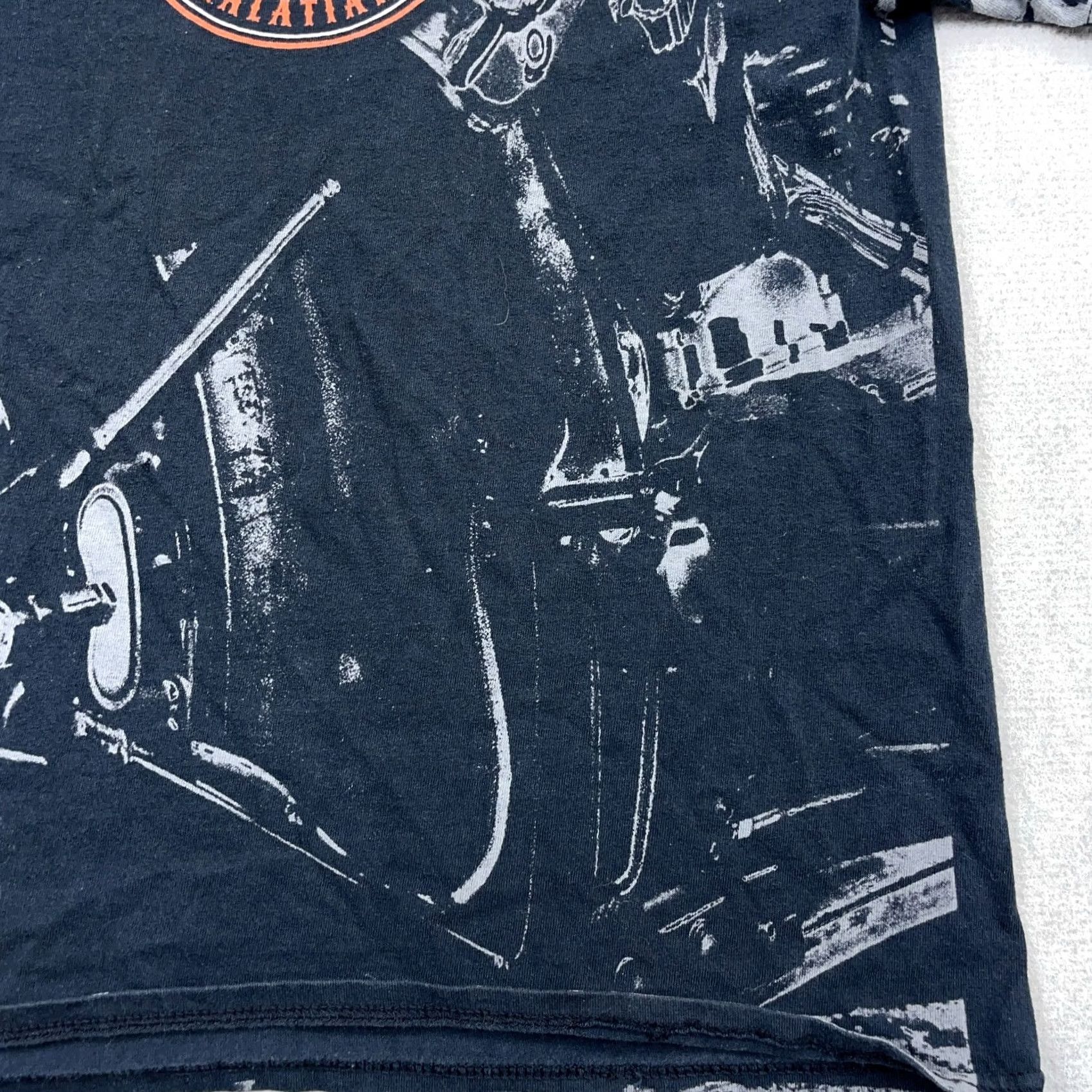 Gloverall VINTAGE Kerusso Jesus Biker Shirt Men M Black Tee All Over AOP Iron Cross Y2K Graphic Print Short Sleeve Crew Neck T-Shirt Size US M / EU 48-50 / 2 - 3 Thumbnail