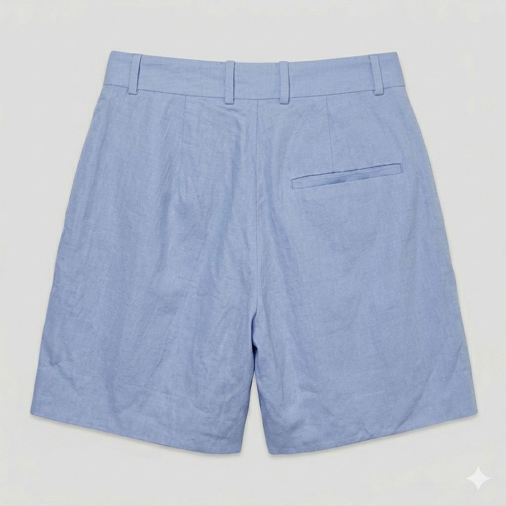 Cos COS Light Blue Linen Blend High Waisted Shorts Size 4 Size 27" / US 4 / IT 40 - 2 Thumbnail