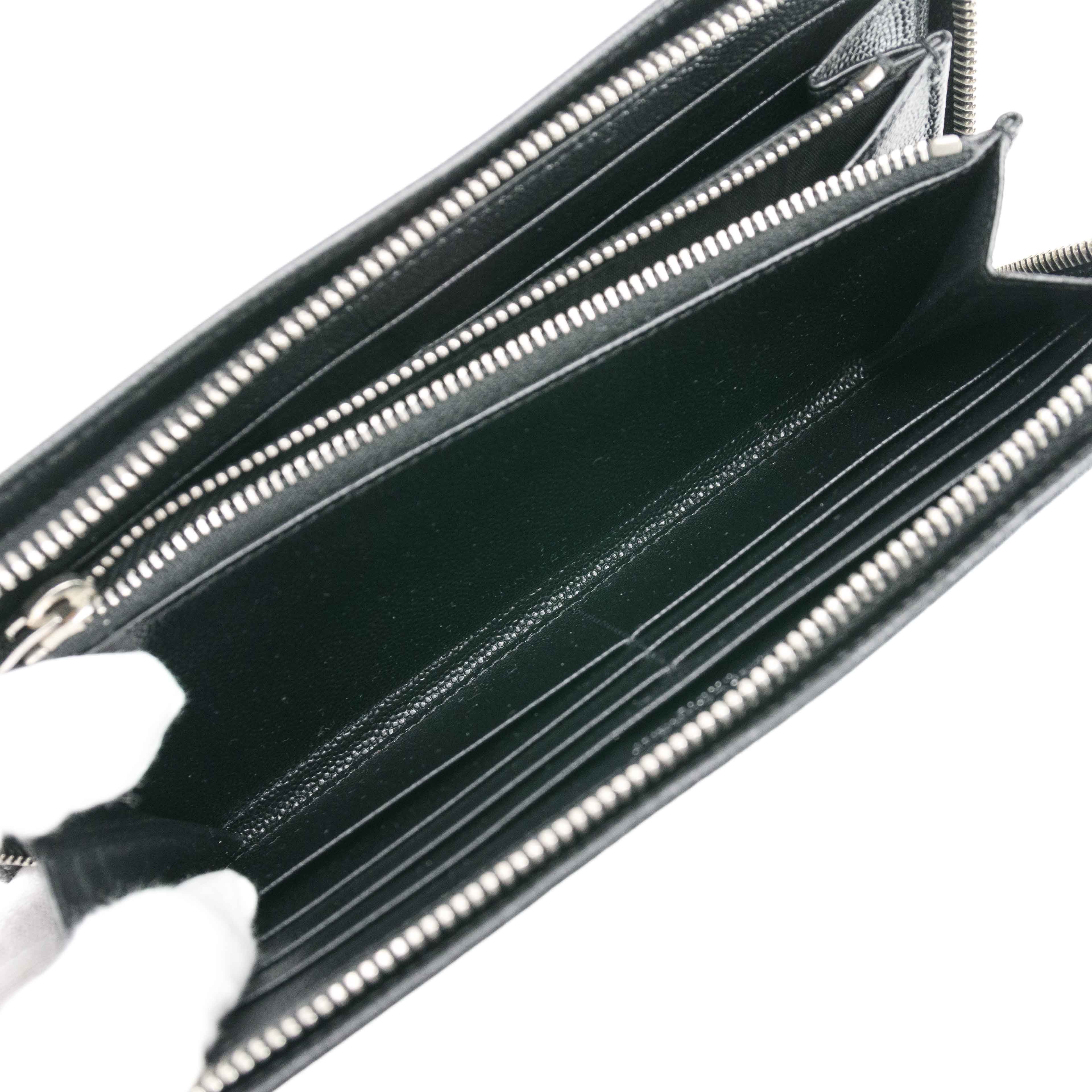 Yves Saint Laurent Saint Laurent Studded Zip-Around Wallet in Black Leather Size ONE SIZE - 16 Thumbnail
