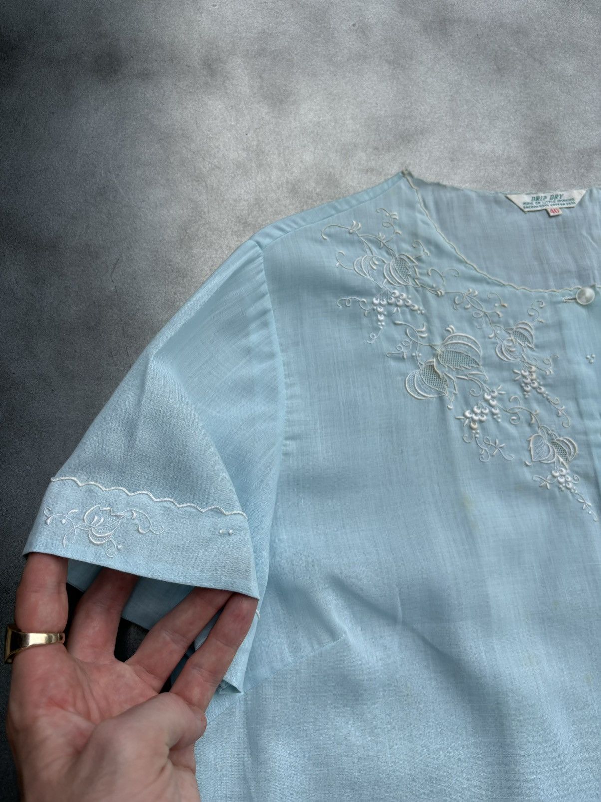 Vintage True Vintage Sheer Lace Night Shirt See Through Embroidered Size M / US 6-8 / IT 42-44 - 8 Thumbnail
