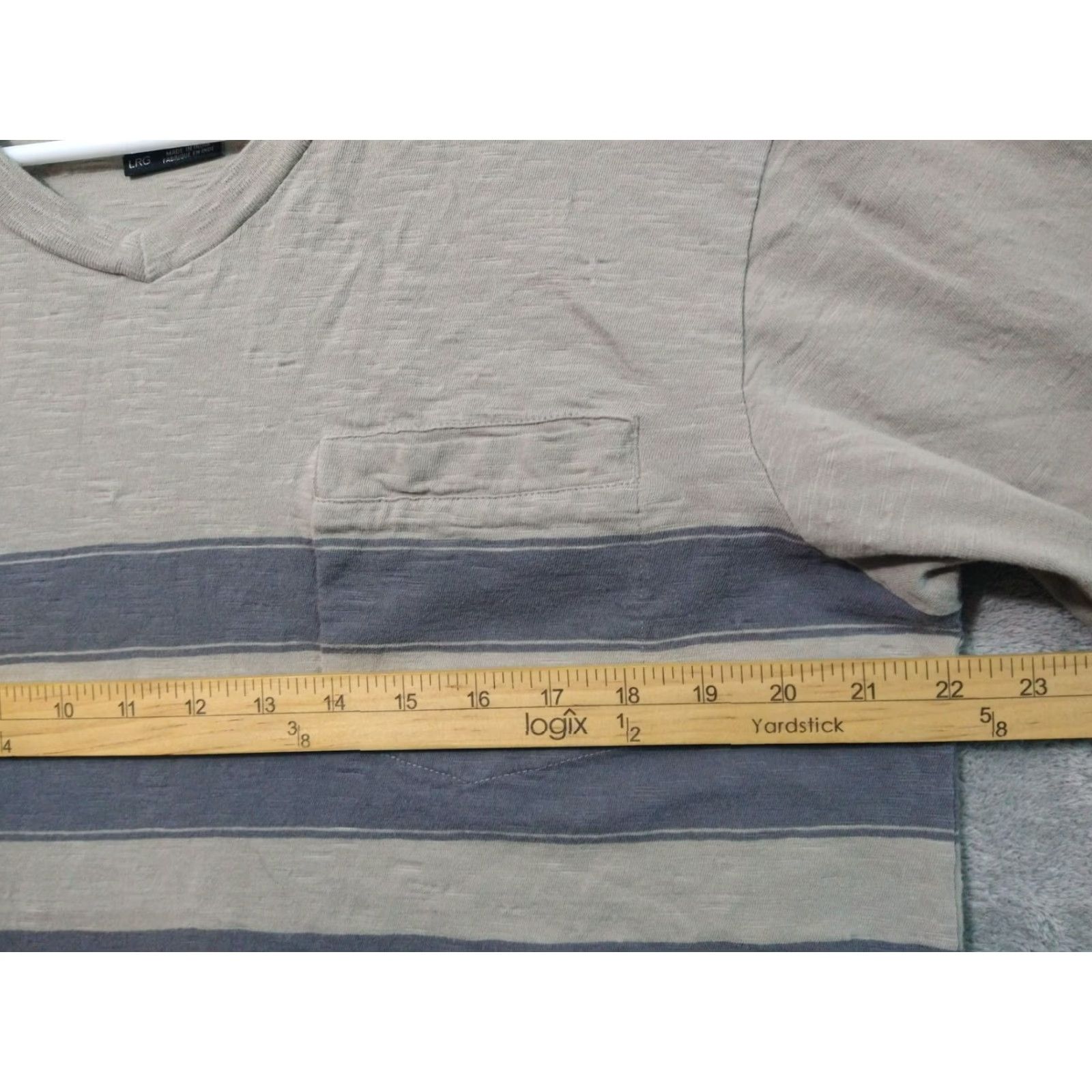Prana prAna Shirt Mens L Beige Striped V-Neck Short Sleeve Organic Cotton Breyson Nature Outdoor Shirt Mens L Beige Striped V-Neck Organic Cotton Breyson Size US L / EU 52-54 / 3 - 4 Thumbnail