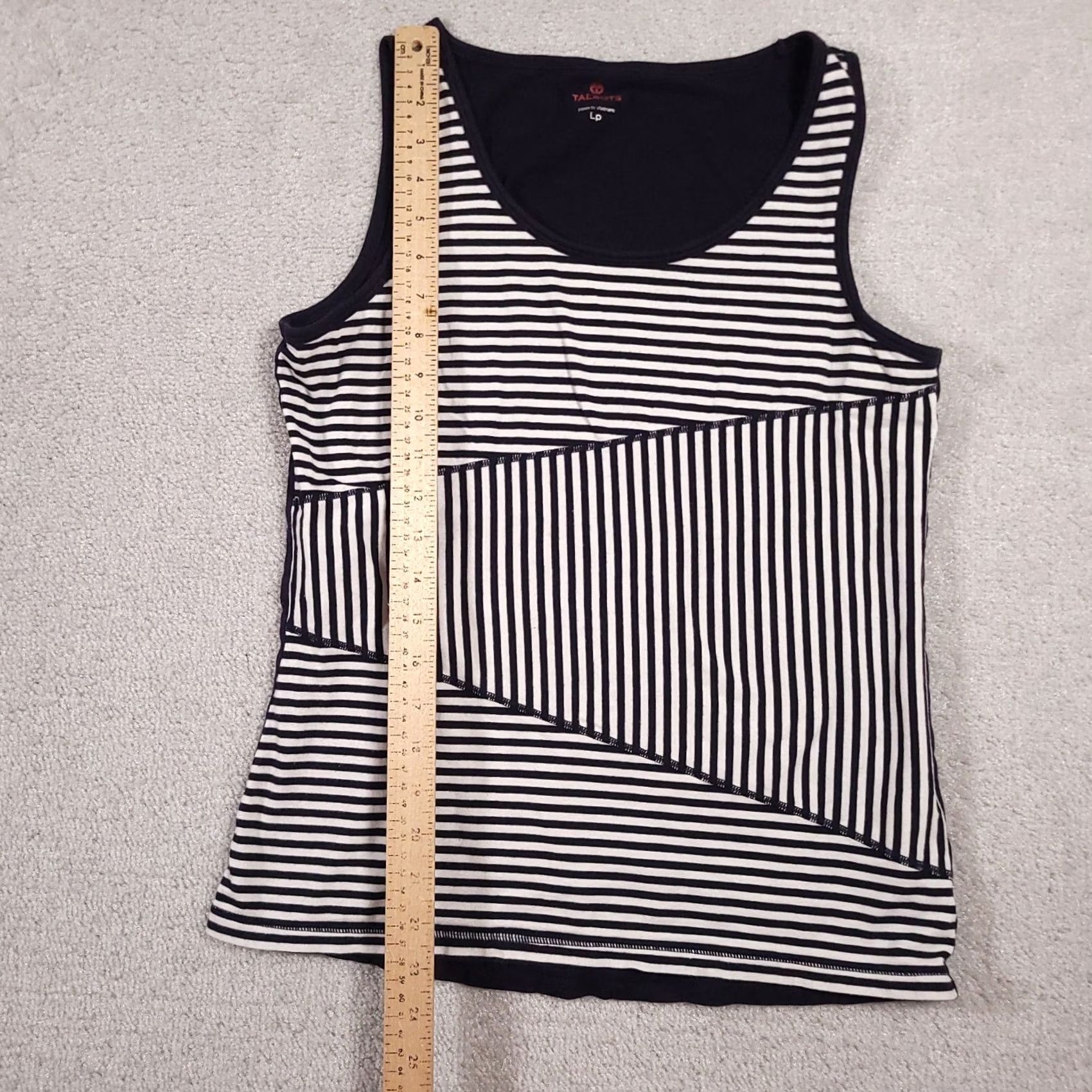 Talbots Talbots Shirt Women's Lp Petite Large Navy Blue Striped Sleeveless Tank Casual Shirt Size L / US 10 / IT 46 - 6 Thumbnail