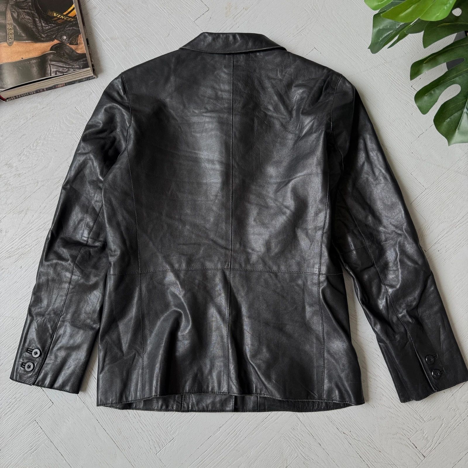 Gap Vintage Real Leather Gap Blazer Jacket Size US M / EU 48-50 / 2 - 7 Thumbnail