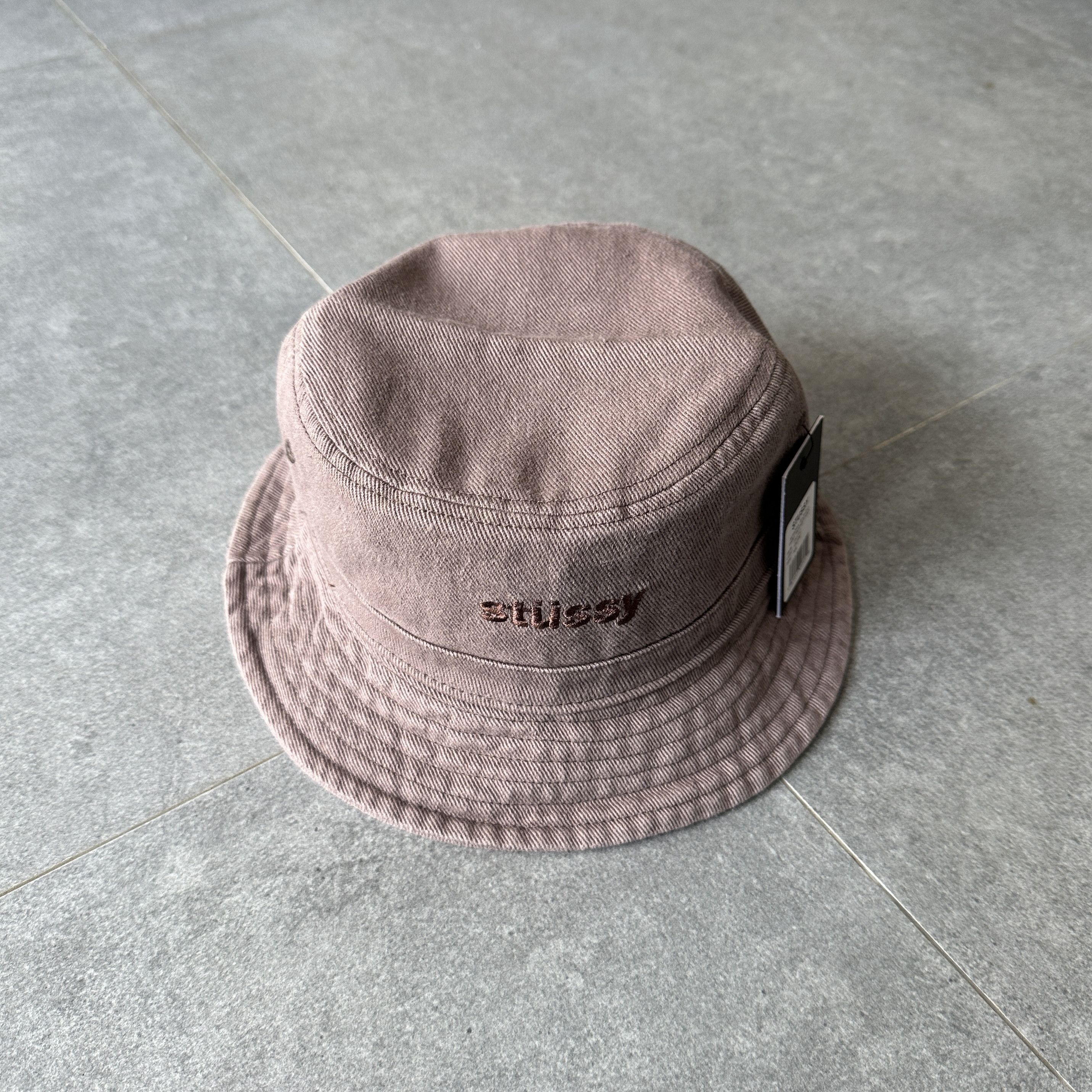 Vintage STUSSY WASHED TWILL BUCKET HAT M/L TAUPE Size ONE SIZE - 2 Thumbnail