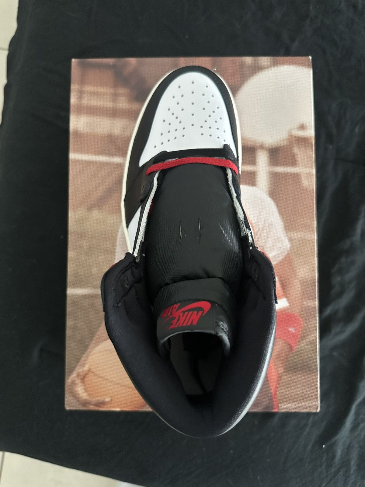 Nike Jordan 1 Black Toe Reimagined Size US 10.5 / EU 43-44 - 4 Thumbnail
