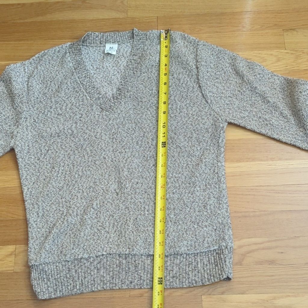 Vintage Vintage grandpa sweater v-neck textured knit medium tan Size US M / EU 48-50 / 2 - 9 Thumbnail