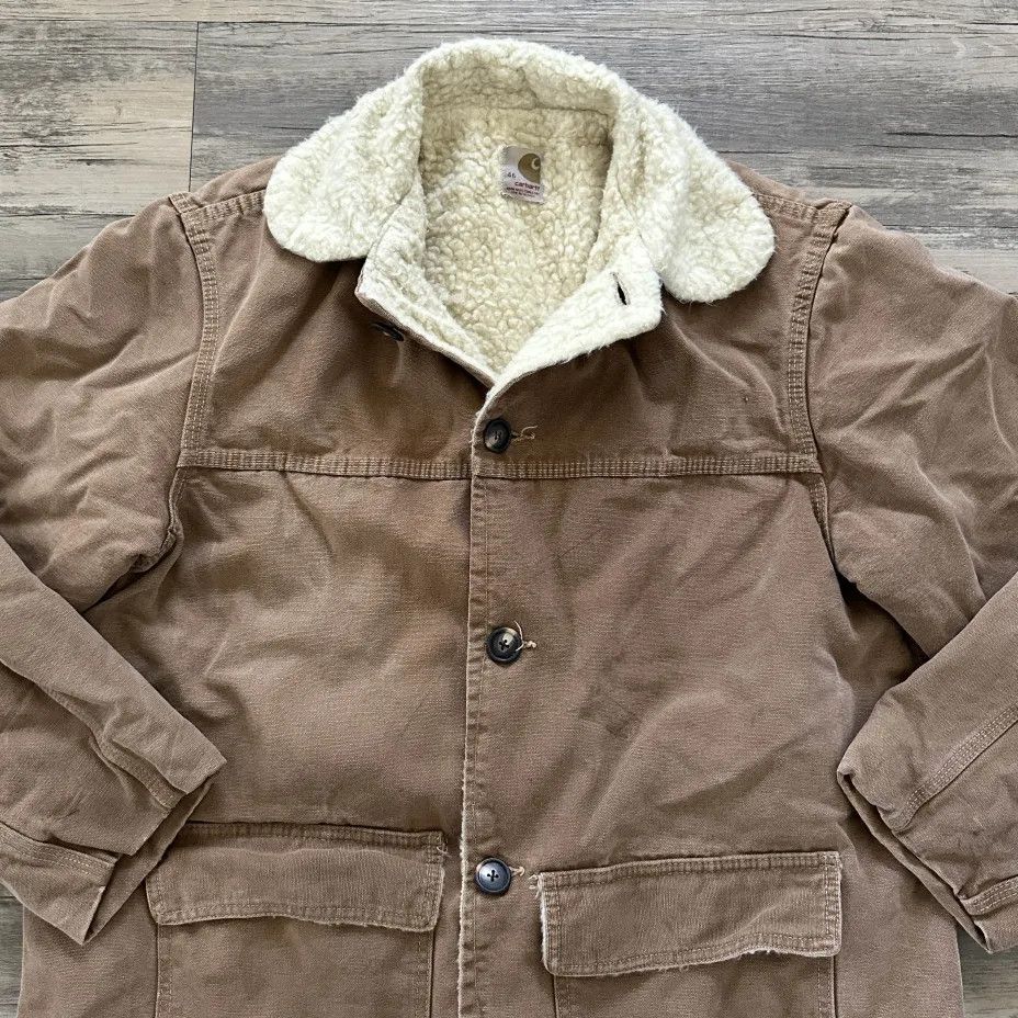Carhartt Vintage 70s Carhartt Western Chore Sherpa Lined Jacket Size US XL / EU 56 / 4 - 3 Thumbnail
