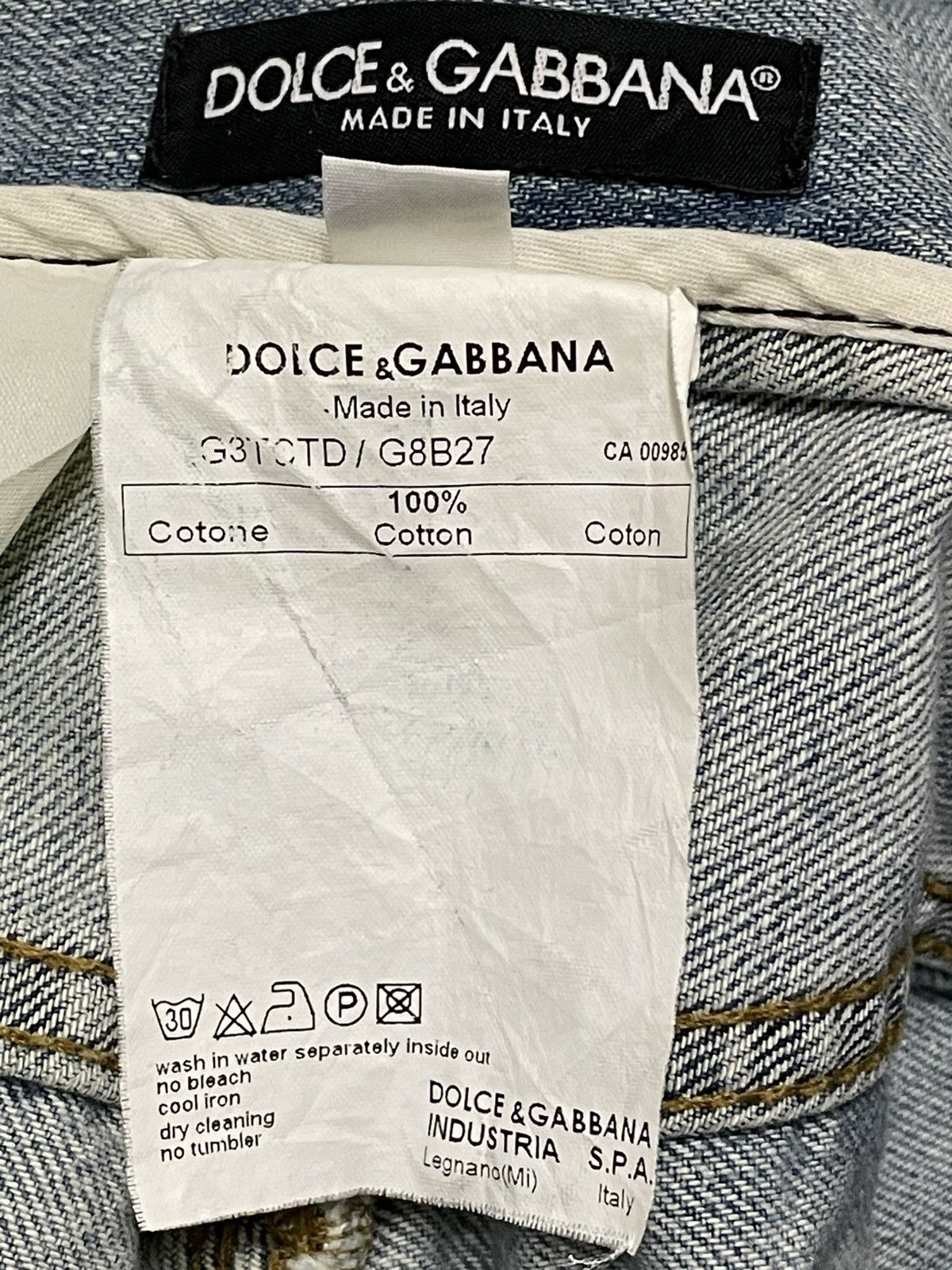 Dolce & Gabbana DOLCE & GABBANA 90S DESIGNER DISTRESSED BLUEWASHED DENIM Size US 36 / EU 52 - 20 Thumbnail