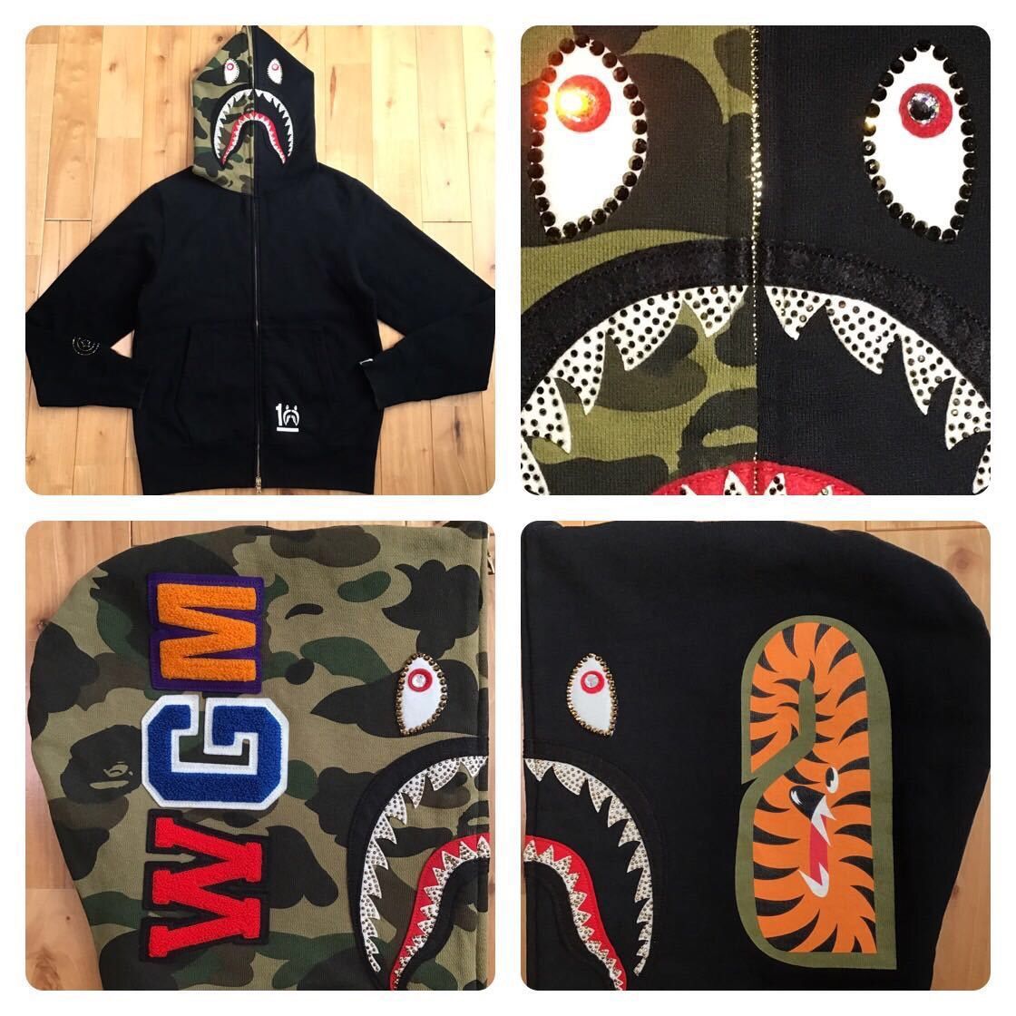 Bape × Swarovski 2014 Swarovski Shark full zip hoodie BAPE a bathing ape Size US S / EU 44-46 / 1 - 1 Thumbnail