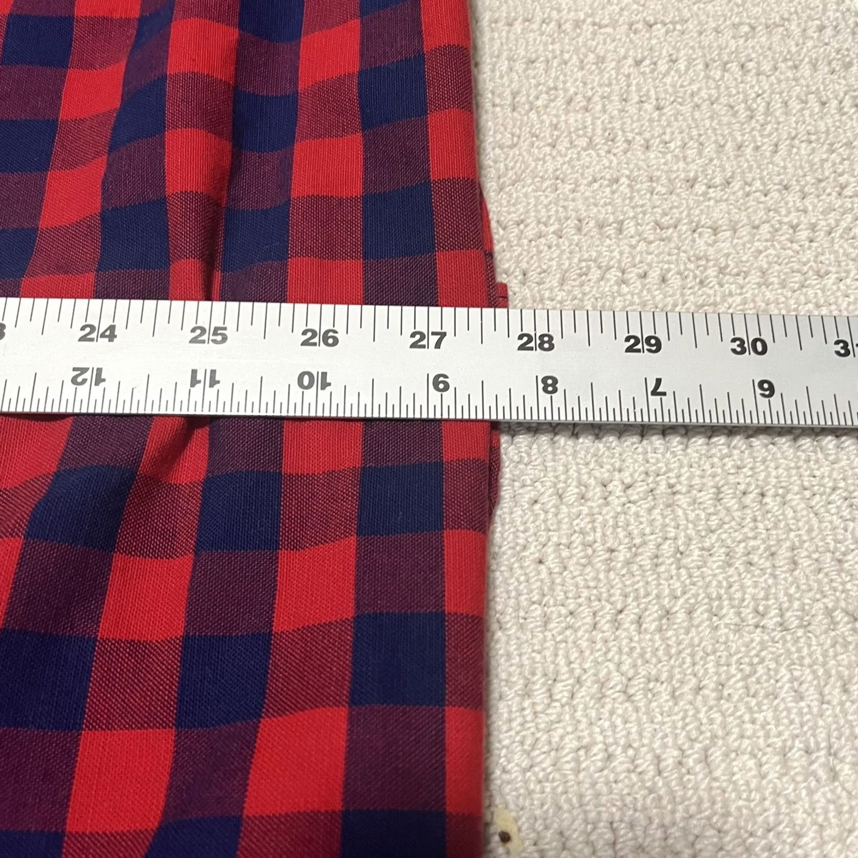 Gap GAP Shirt Mens Button Up Plaid Red Blue Check Large Casual Cotton Knit Slim Fit Short Sleeve Button-Front Size US L / EU 52-54 / 3 - 8 Thumbnail