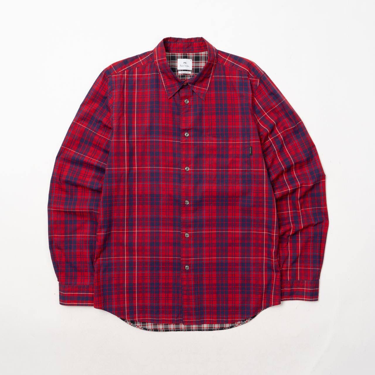 Paul Smith 🔵 PS PAUL SMITH Tailored Fit Checked Red Plaid Shirt Size US M / EU 48-50 / 2 - 2 Thumbnail