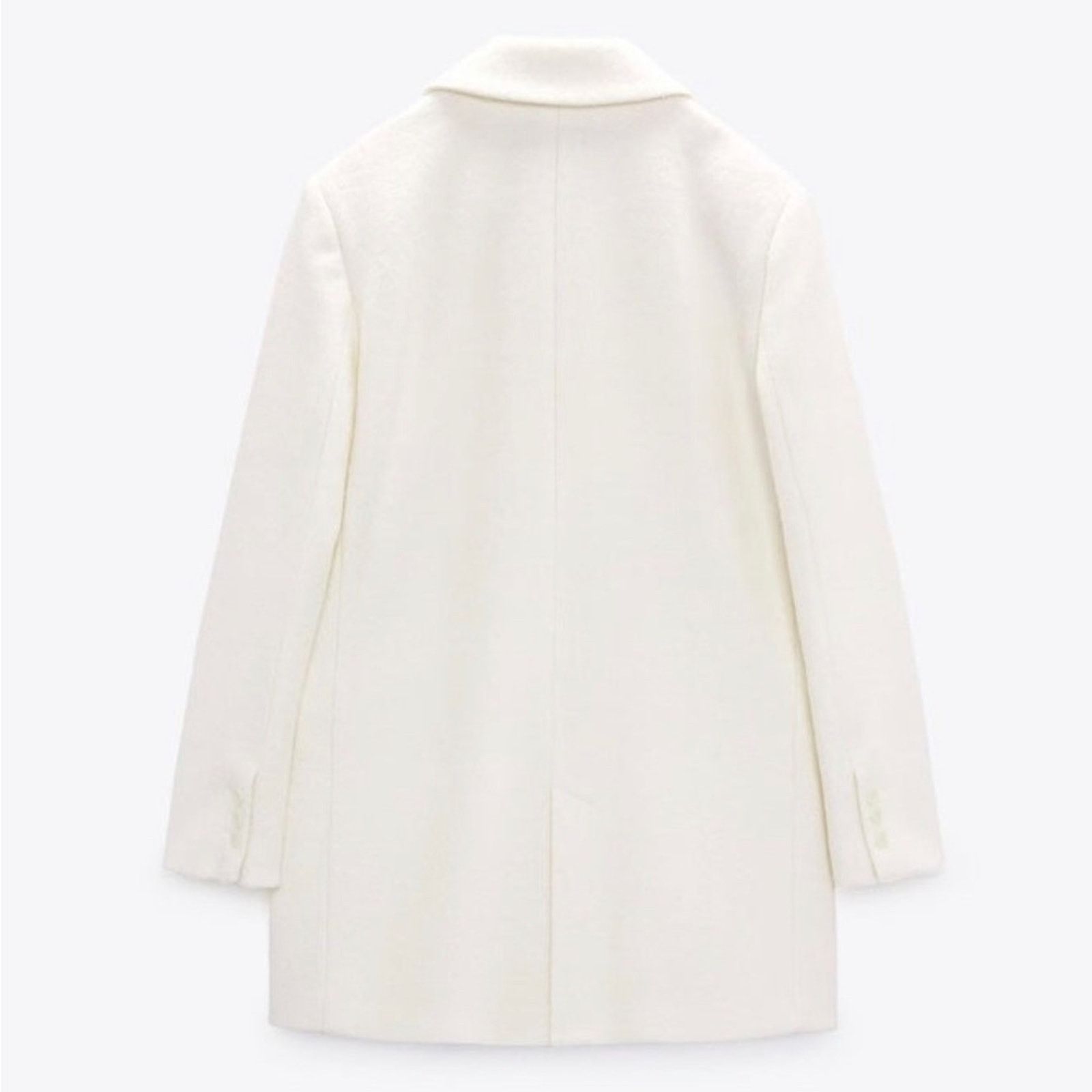 Zara ZARA WOOL BLEND SHORT COAT ECRU Size S / US 4 / IT 40 - 4 Thumbnail