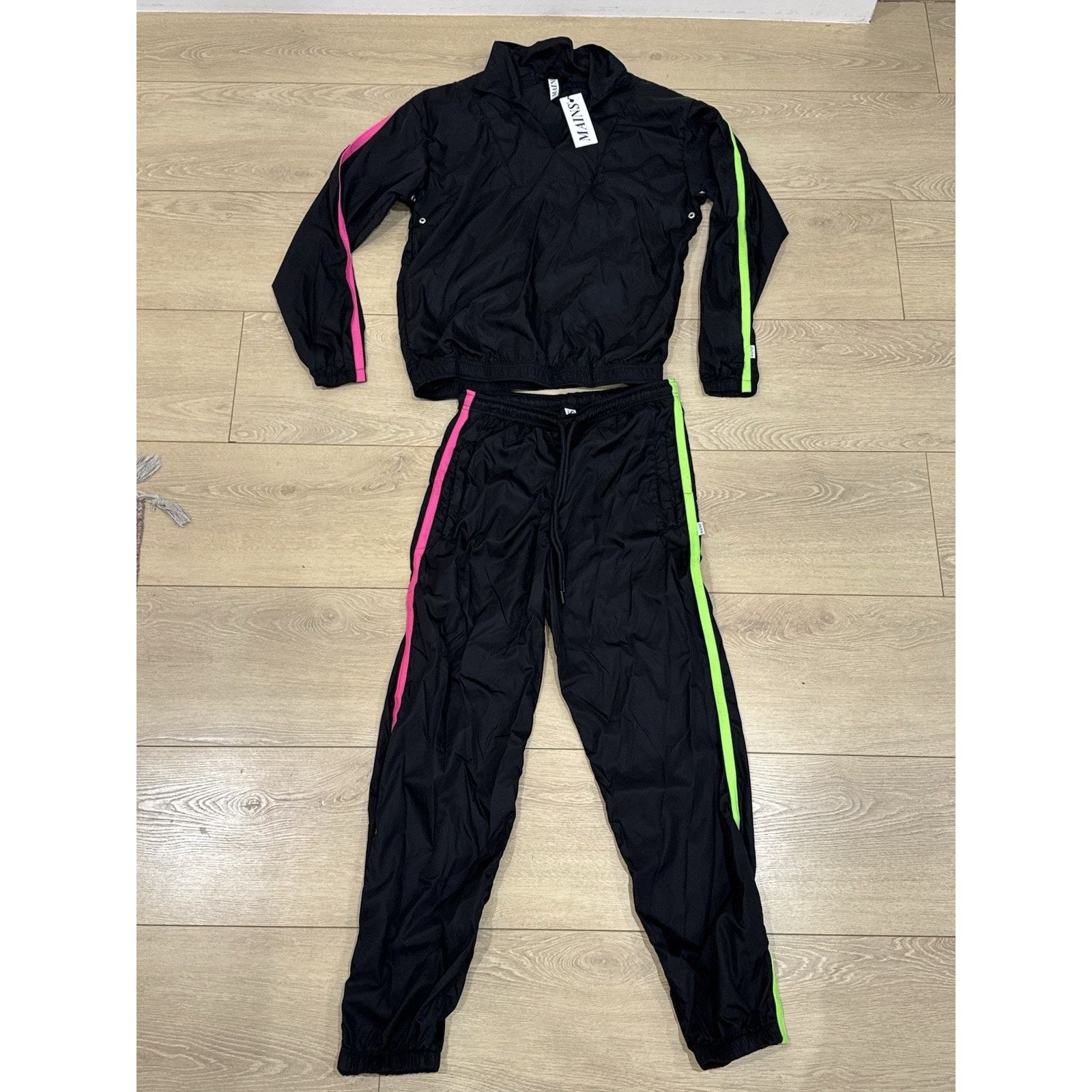 MAINS Skepta Mains London Nylon Tracksuit Top & Bottom Black Size US M / EU 48-50 / 2 - 2 Thumbnail