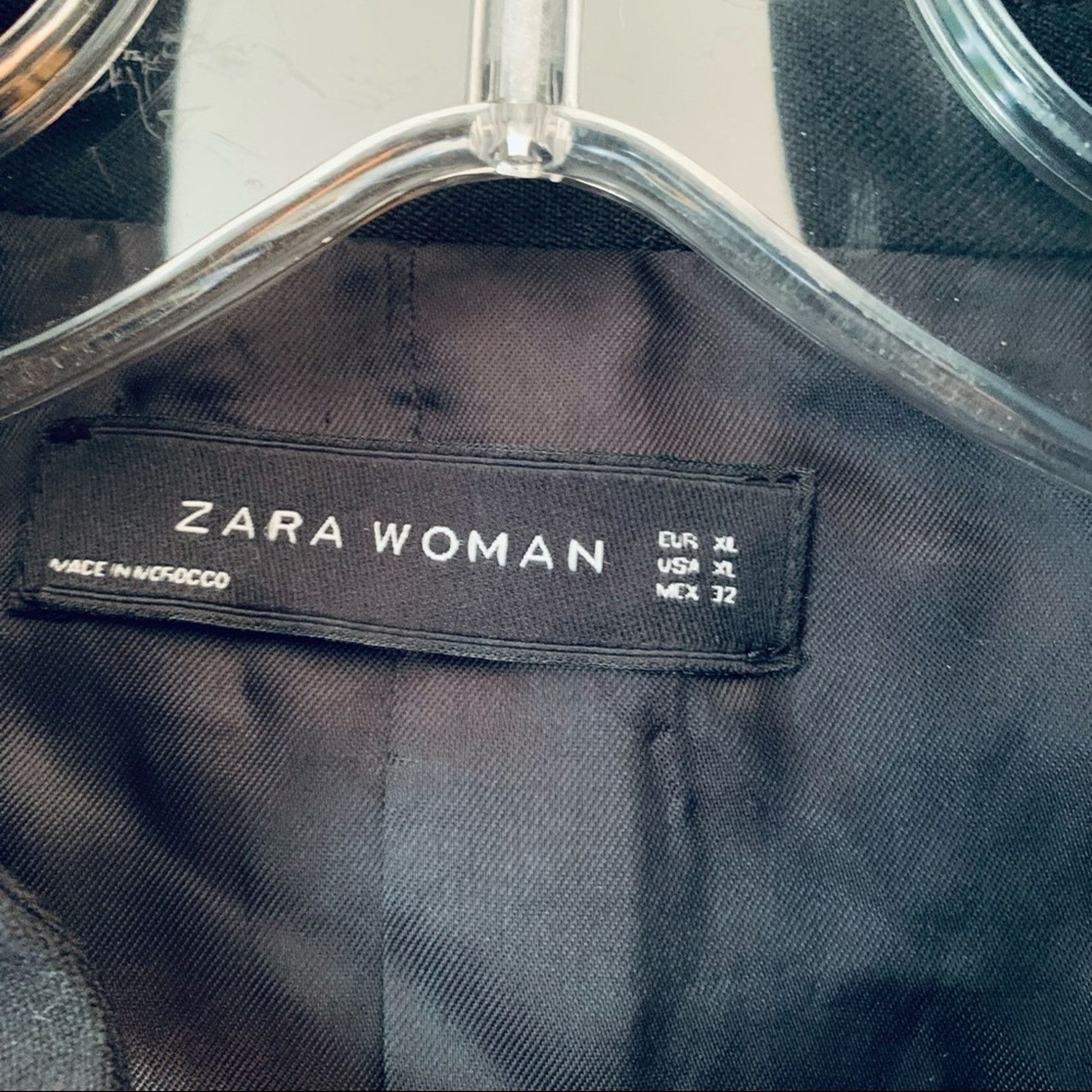 Zara Zara Womens Black Studded Front 100% Wool Blazer Jacket Size XL / US 12-14 / IT 48-50 - 3 Thumbnail